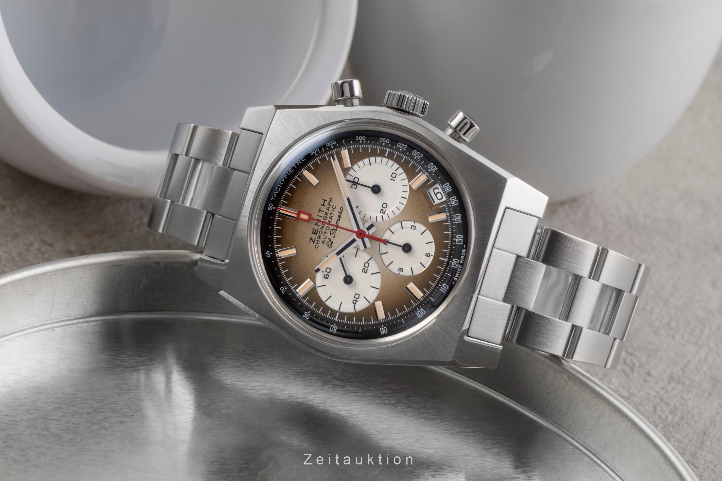 Zenith Chronomaster chronographe acier automatique montre pour hommes 03.A384.400/385.M385 LP: 9800EUR  [2503798]
