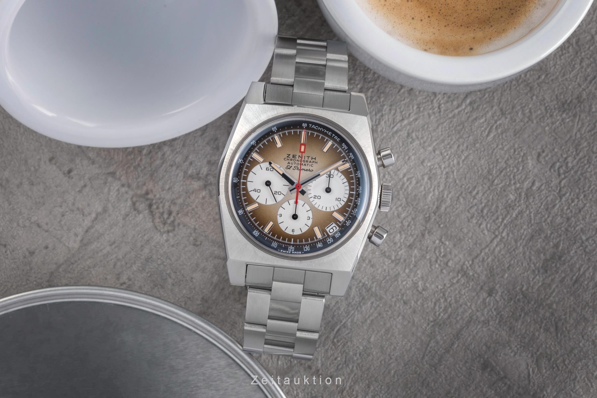 Zenith Chronomaster chronographe acier automatique montre pour hommes 03.A384.400/385.M385 LP: 9800EUR  [2503798]