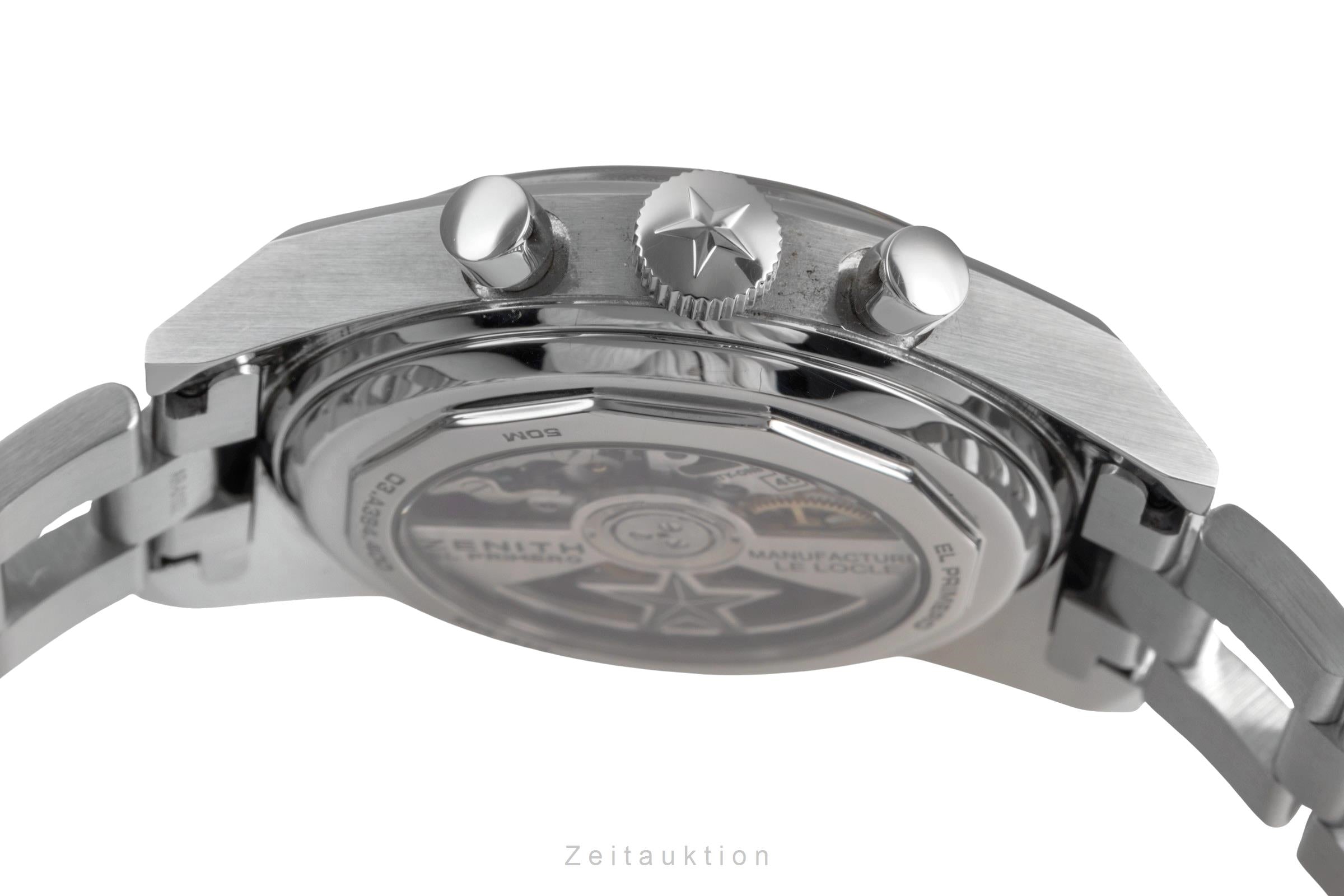 Zenith Chronomaster chronographe acier automatique montre pour hommes 03.A384.400/385.M385 LP: 9800EUR  [2503798]