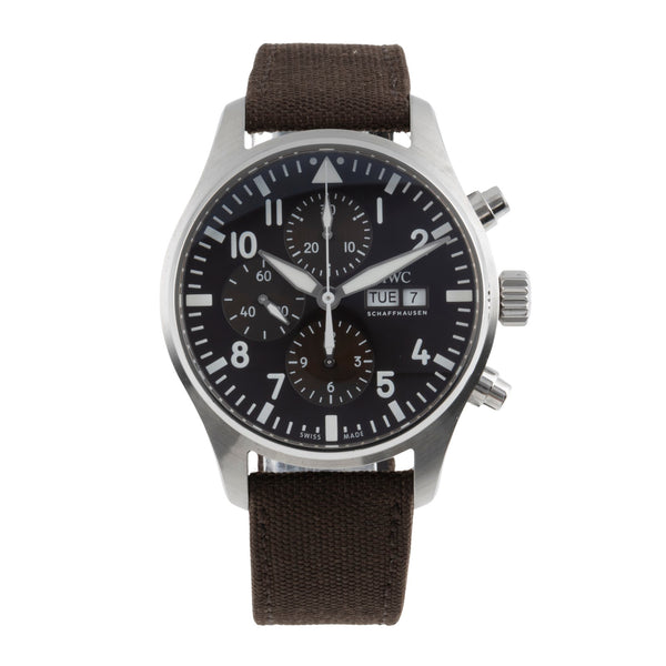 IWC Fliegerchronograph chronographe acier automatique montre pour hommes IW377713 LP: 7800EUR  [2503799]