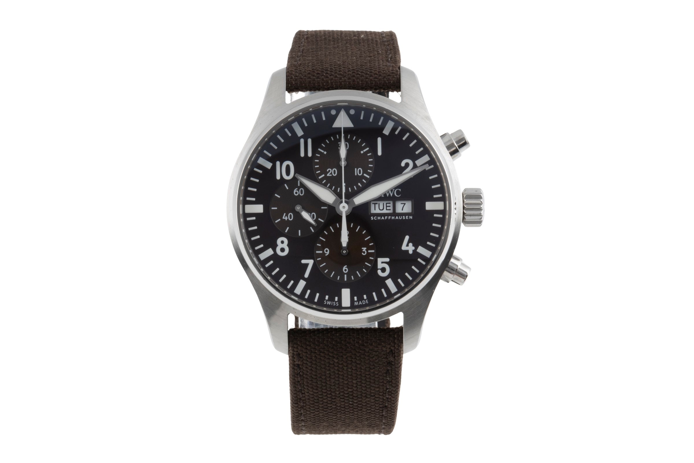 IWC Fliegerchronograph chronographe acier automatique montre pour hommes IW377713 LP: 7800EUR  [2503799]