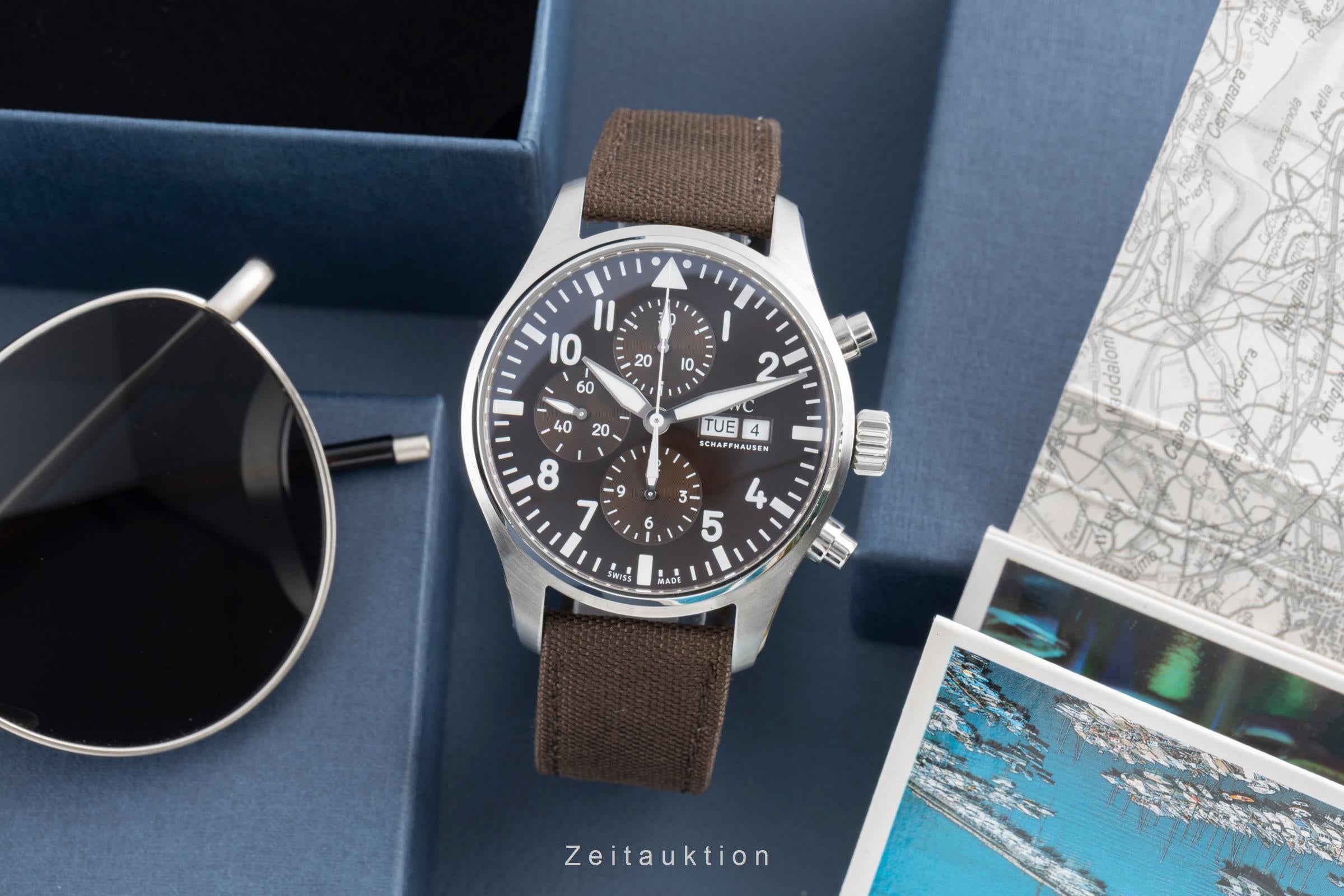 IWC Fliegerchronograph chronographe acier automatique montre pour hommes IW377713 LP: 7800EUR  [2503799]