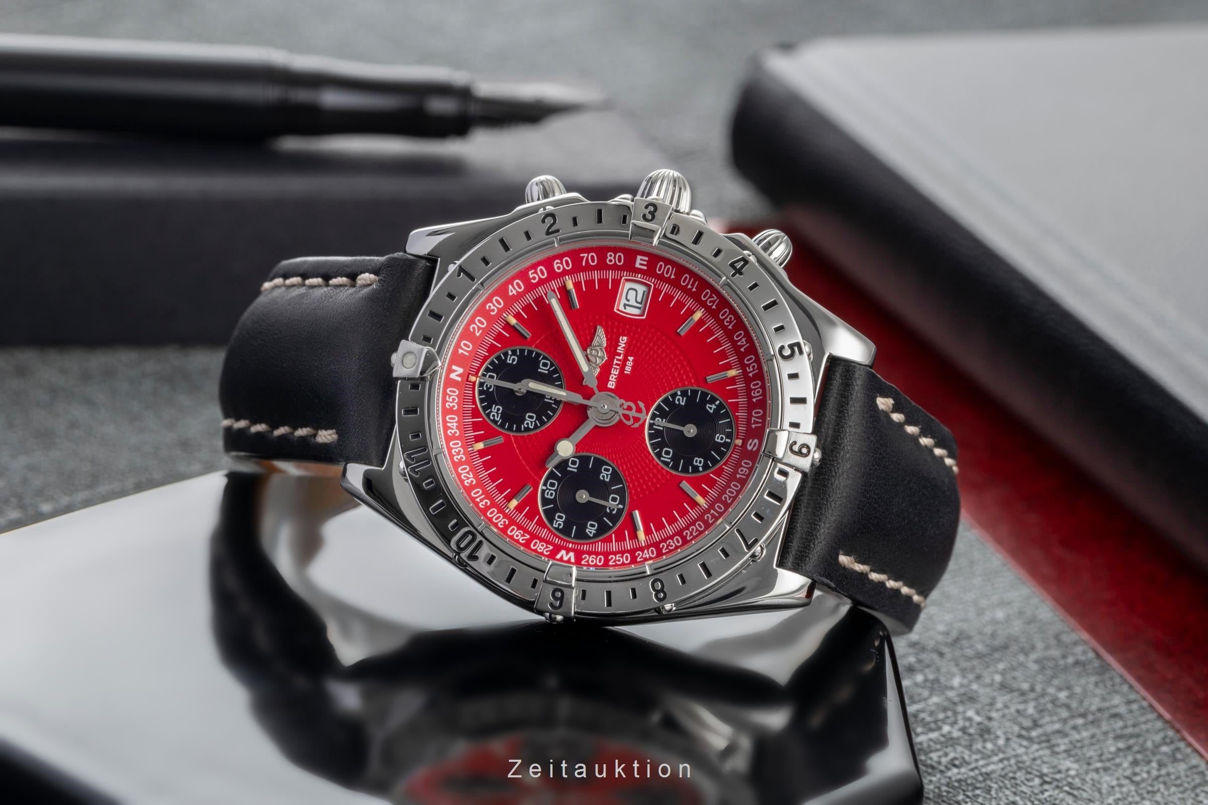 本日撤退セールBreitling デジタルアナログ腕時計　訳あり　稼動品 Breitling Longitude chronograph steel automatic Kal. B20 Ref
