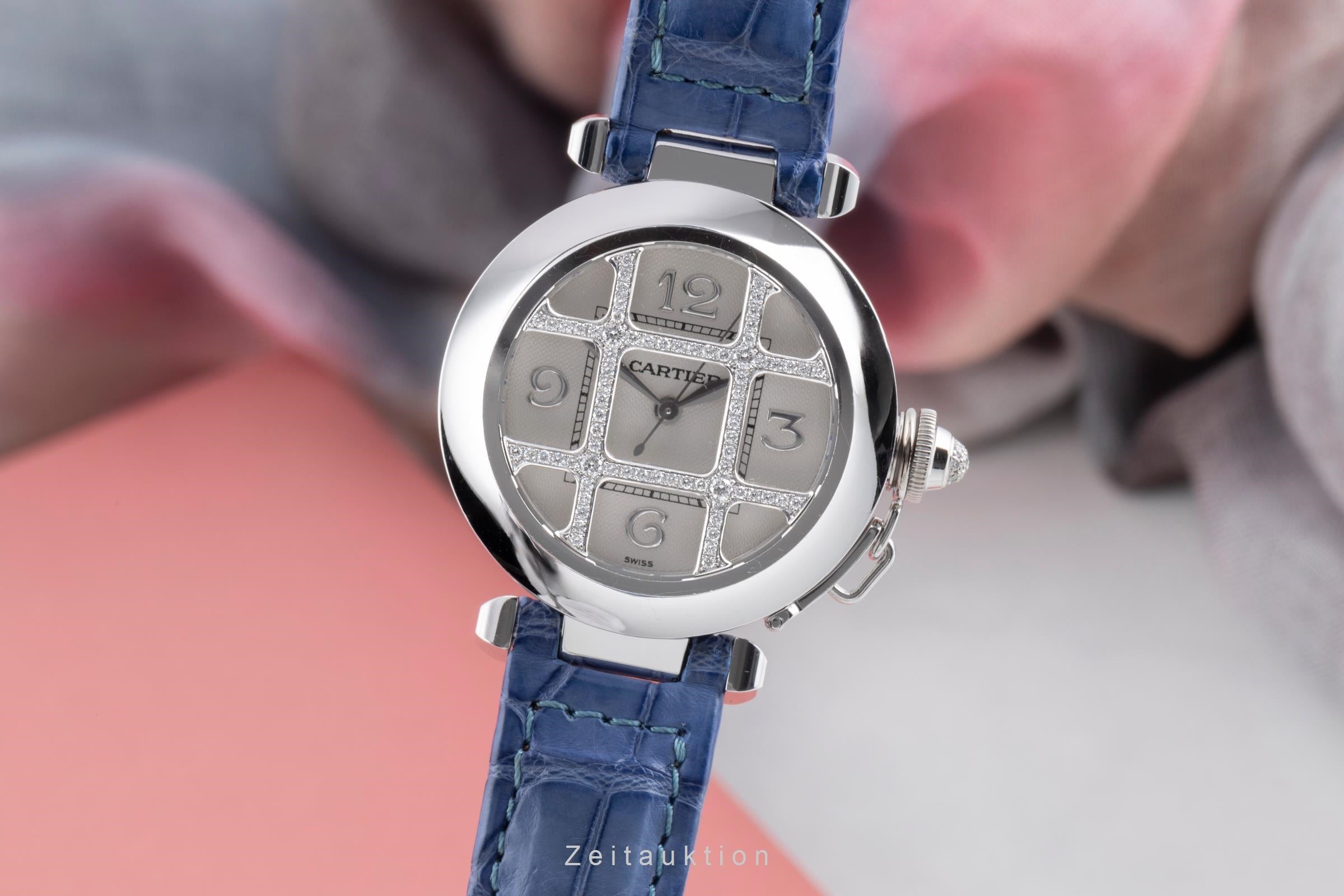 Cartier Pasha 18 ct white gold automatic Kal. 120 Ref. WJ101456