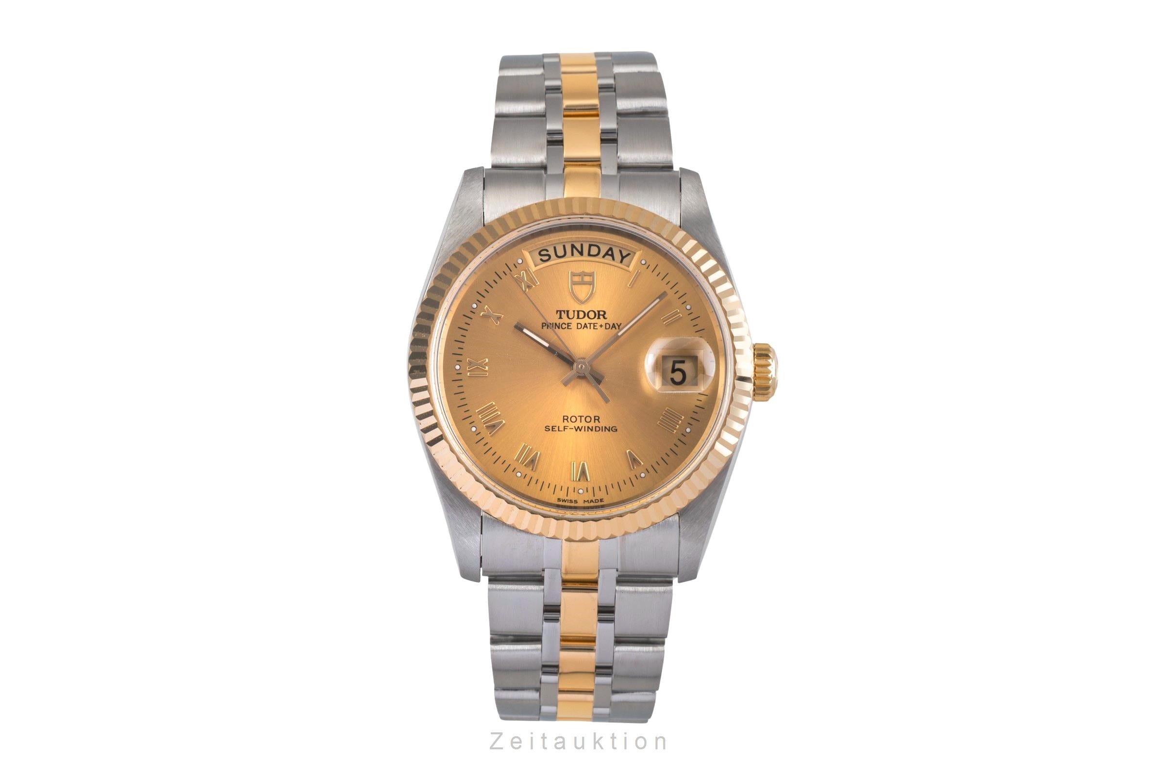 Tudor Oyster Prince Date Day Stahl Gold Automatik Herren Ref. 76213 Papiere 2011 [2503821]