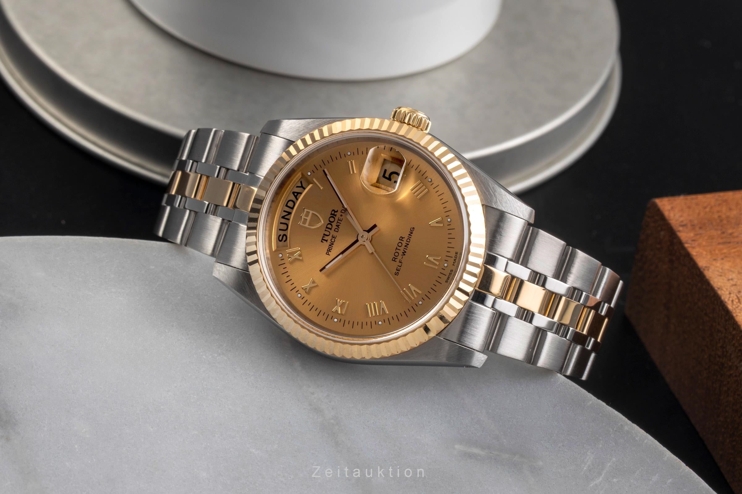 Tudor Oyster Prince Date Day Stahl Gold Automatik Herren Ref. 76213 Papiere 2011 [2503821]
