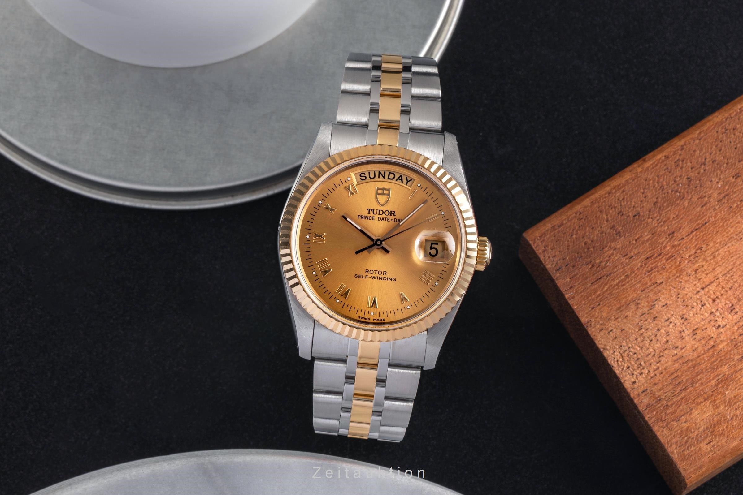 Tudor Oyster Prince Date Day Stahl Gold Automatik Herren Ref. 76213 Papiere 2011 [2503821]
