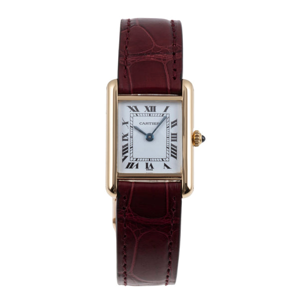 Cartier Tank Louis Cartier PM 18k (0,750) Gold Damenuhr Ref. 66001 Papiere 1984 [2503837]