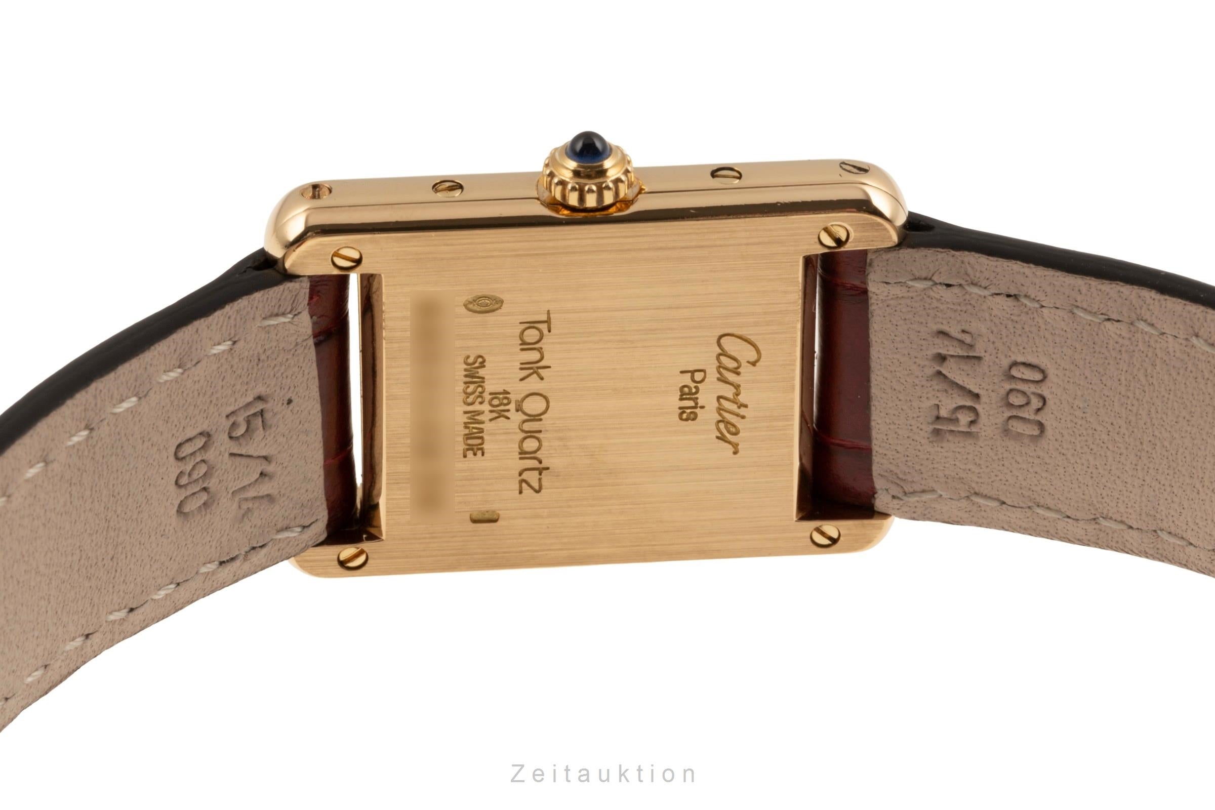 Cartier Tank Louis Cartier PM 18k (0,750) Gold Damenuhr Ref. 66001 Papiere 1984 [2503837]
