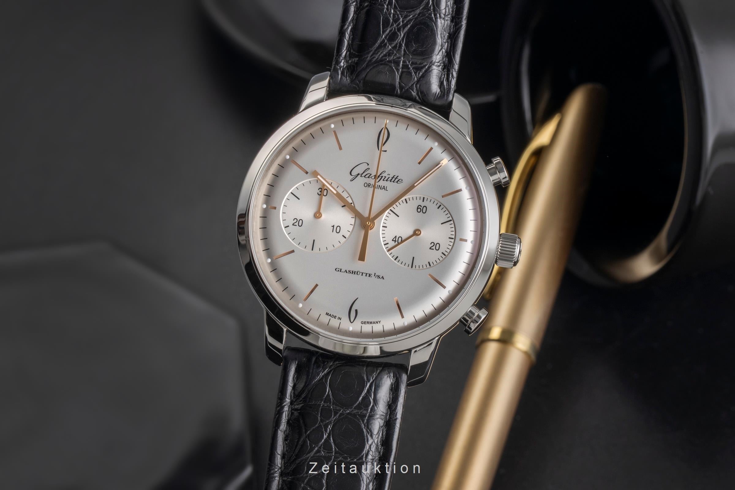 Glashütte Sixties chronograph steel automatic men's watch 1-39-34-03-22-04 LP: 8800EUR  [2503849]