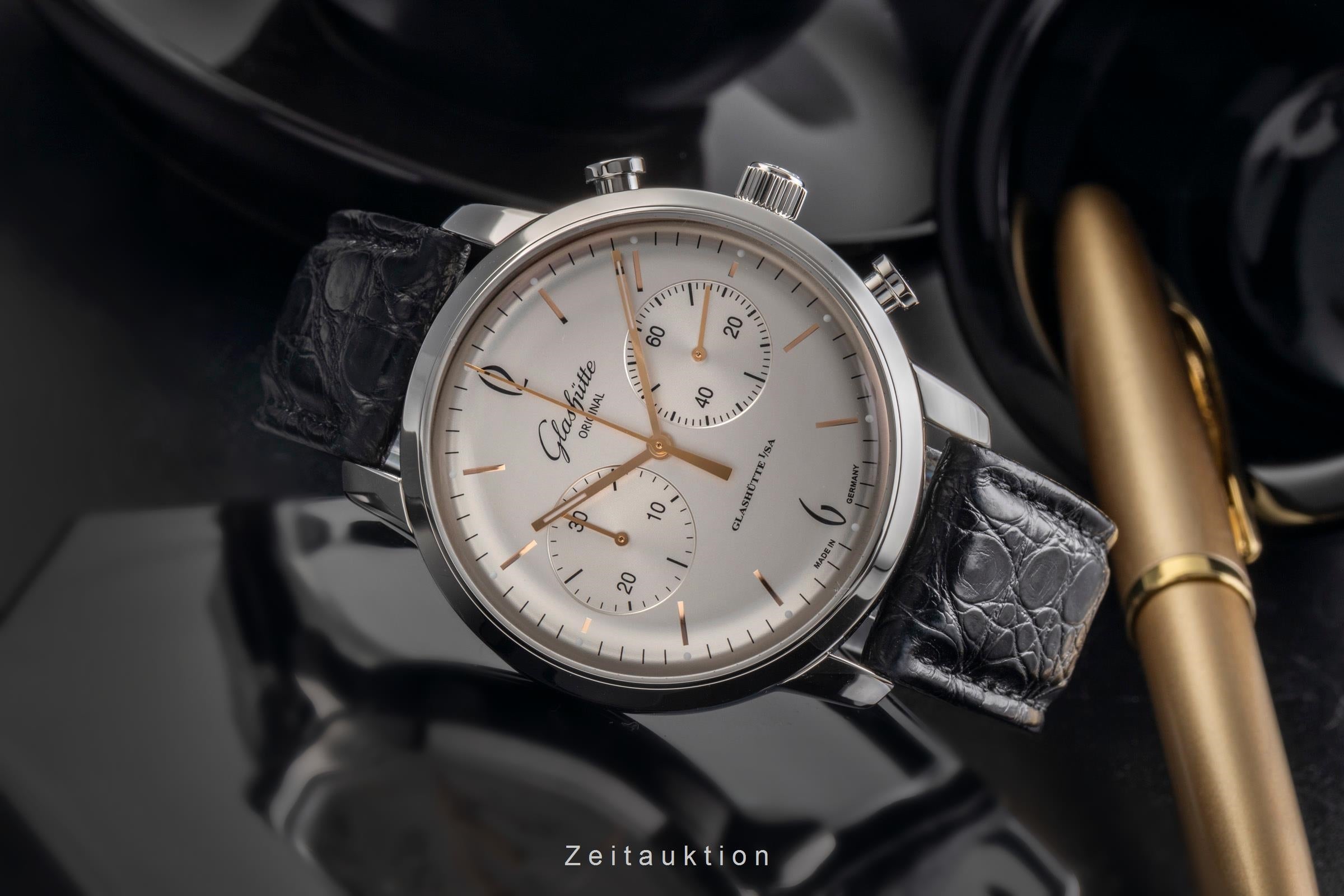 Glashütte Sixties chronograph steel automatic men's watch 1-39-34-03-22-04 LP: 8800EUR  [2503849]