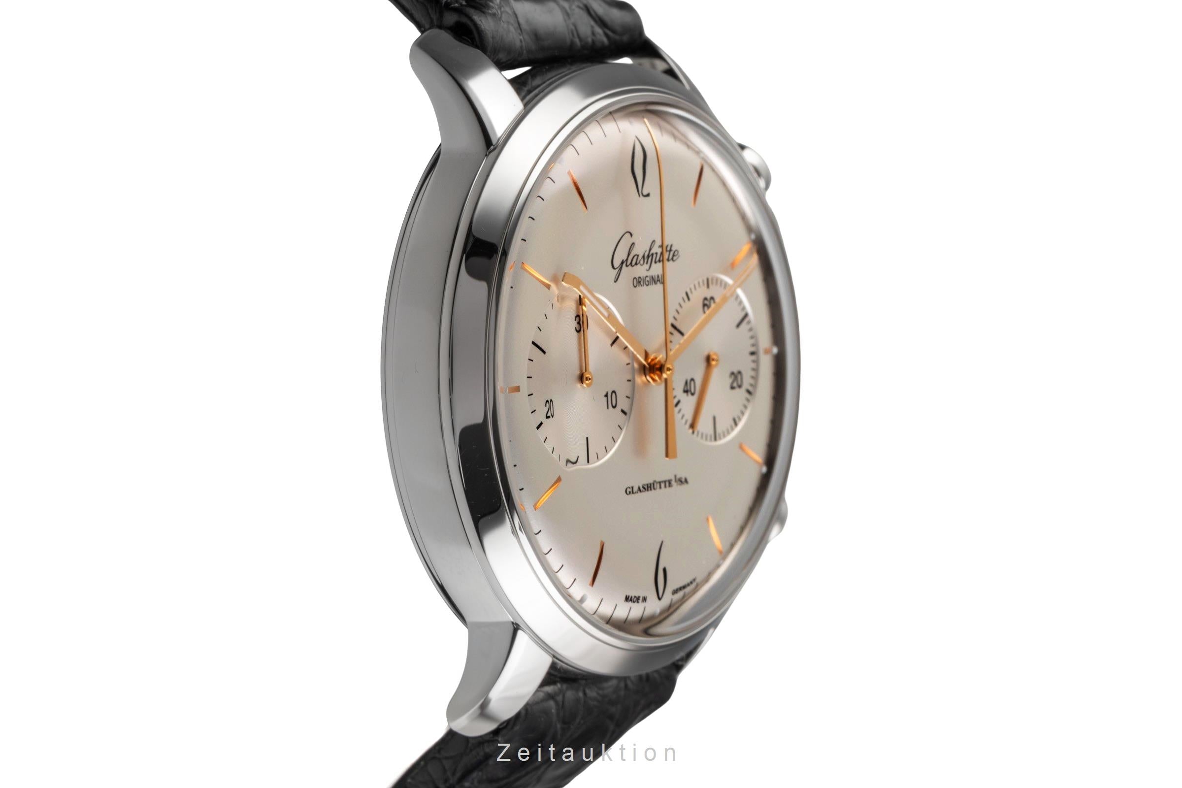 Glashütte Sixties chronograph steel automatic men's watch 1-39-34-03-22-04 LP: 8800EUR  [2503849]
