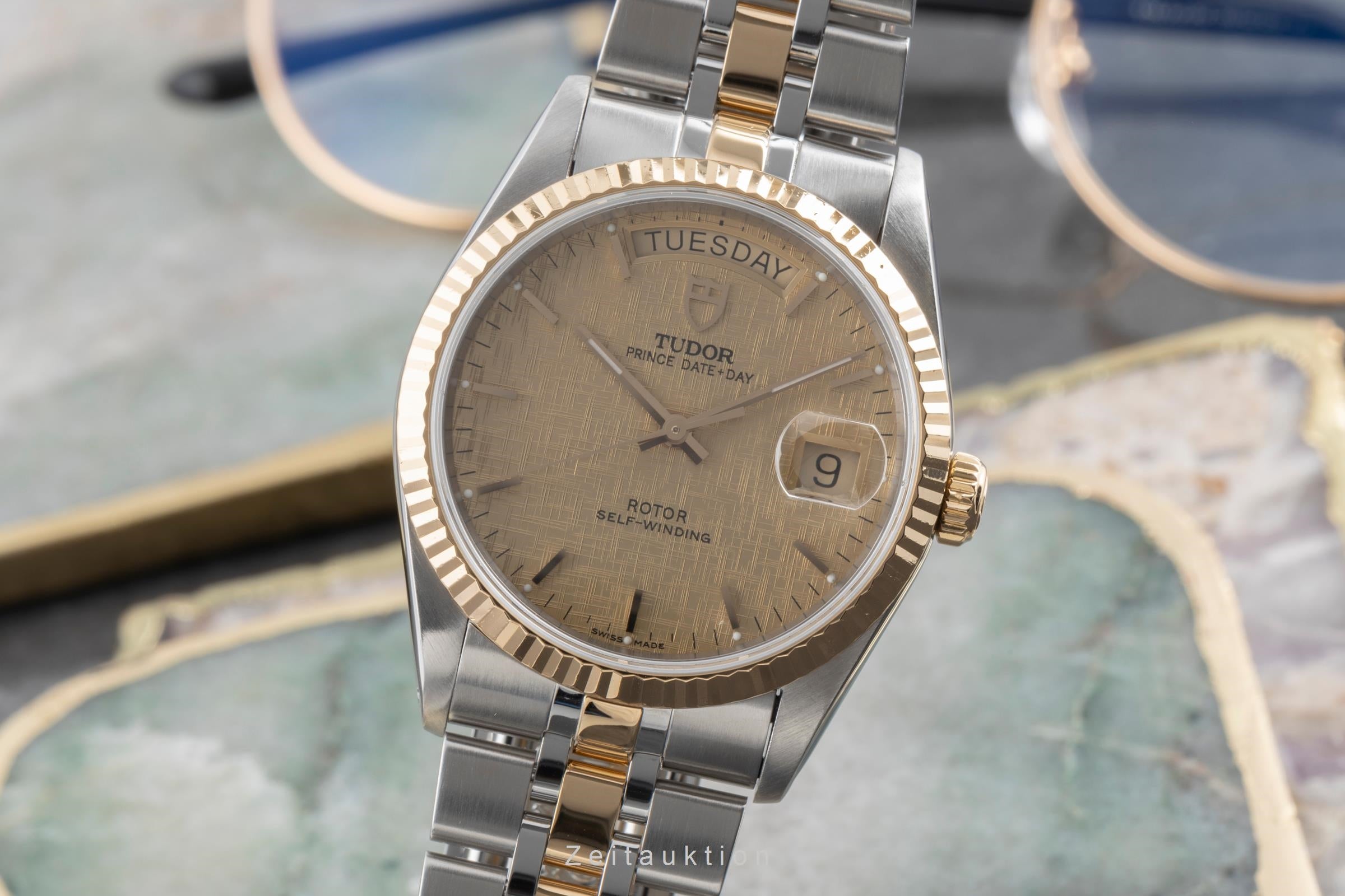 Tudor Date-Day steel / gold automatic men's watch 76213  [2503856]