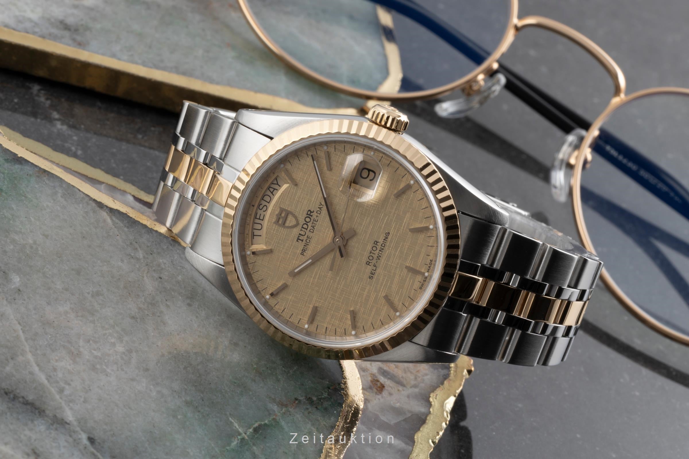 Tudor Date-Day steel / gold automatic men's watch 76213  [2503856]