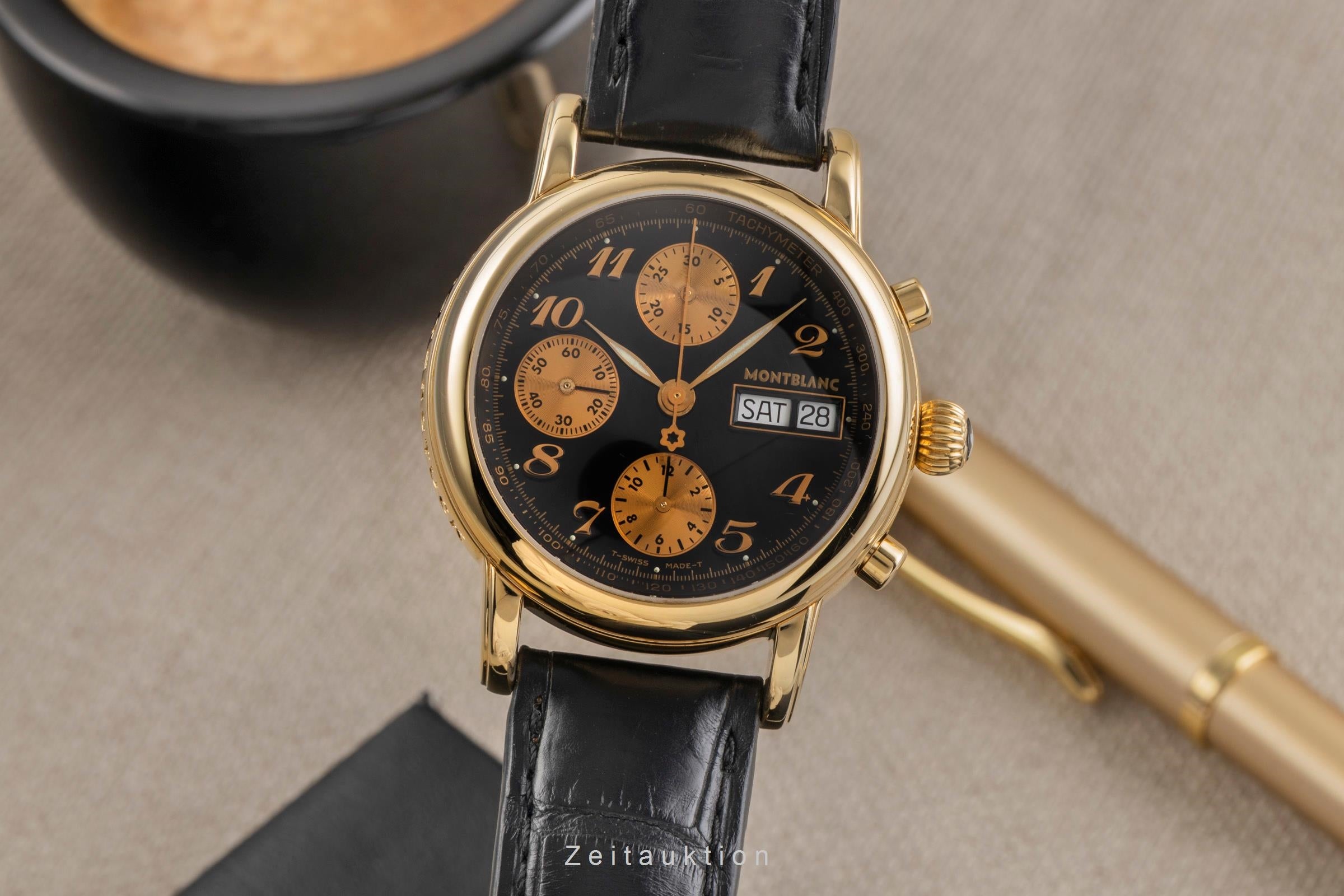 Montblanc Meisterstück chronograph 18 ct gold automatic Kal