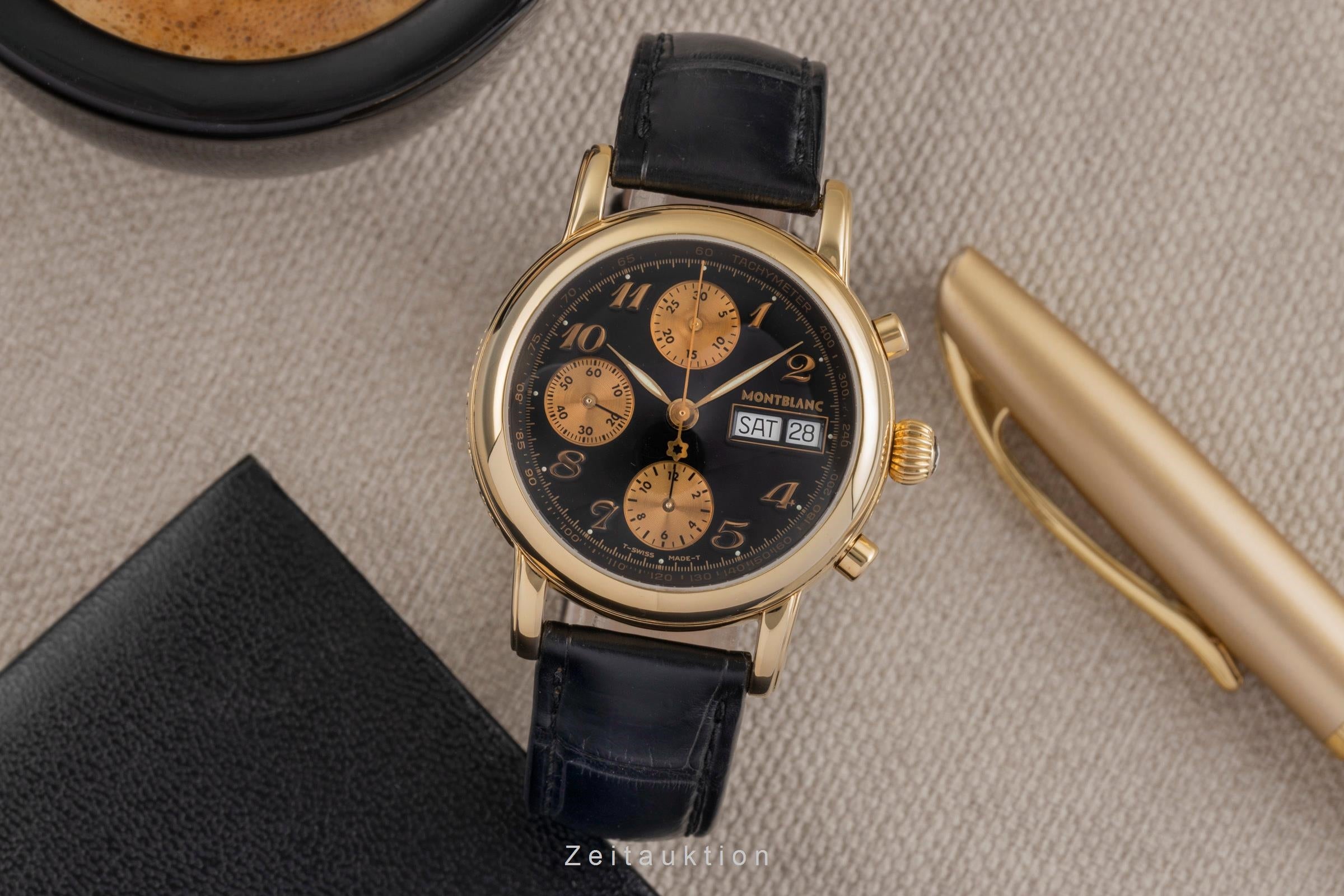 Montblanc Meisterstück chronograph 18 ct gold automatic Kal. MB