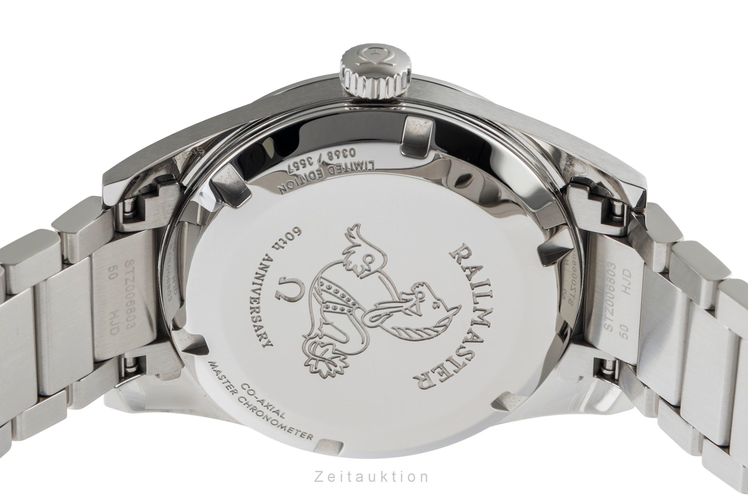 Omega Railmaster Stahl Automatik Herrenuhr Ref. 220.10.38.20.01.002 B&P 2018 [2503924]