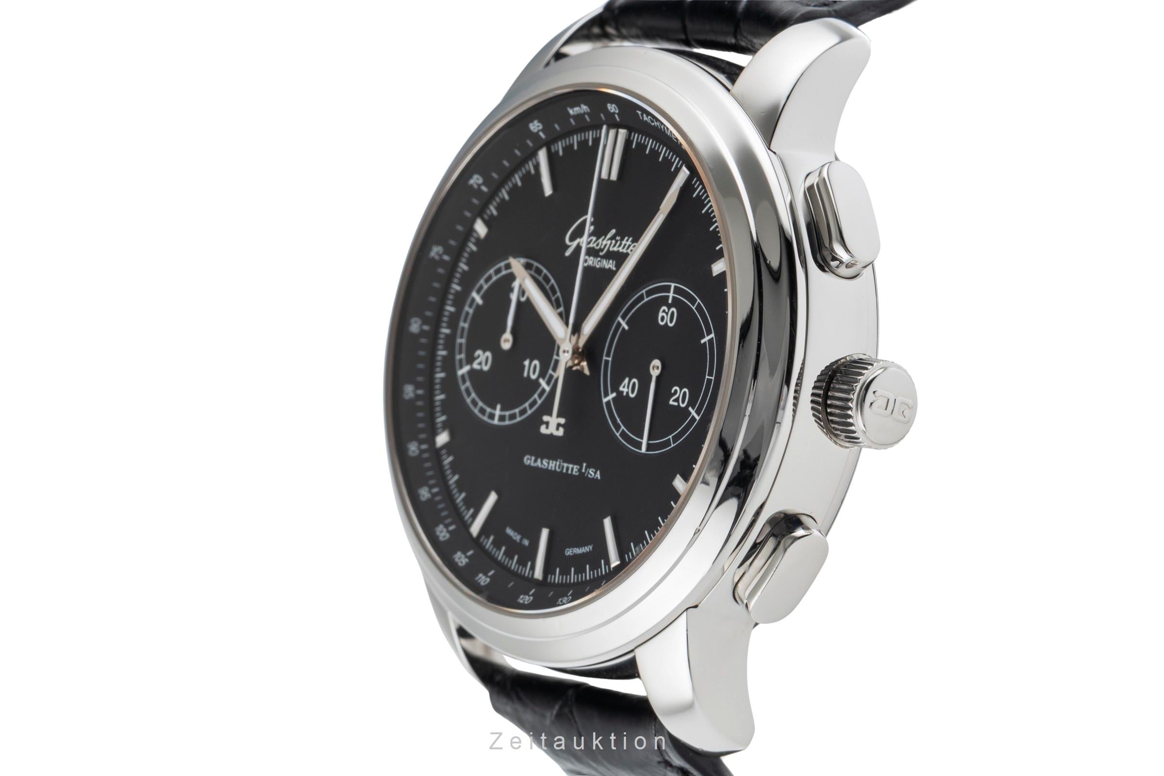 Glashütte Senator chronographe acier automatique montre pour hommes 1-39-34-20-42-04  [2503925]