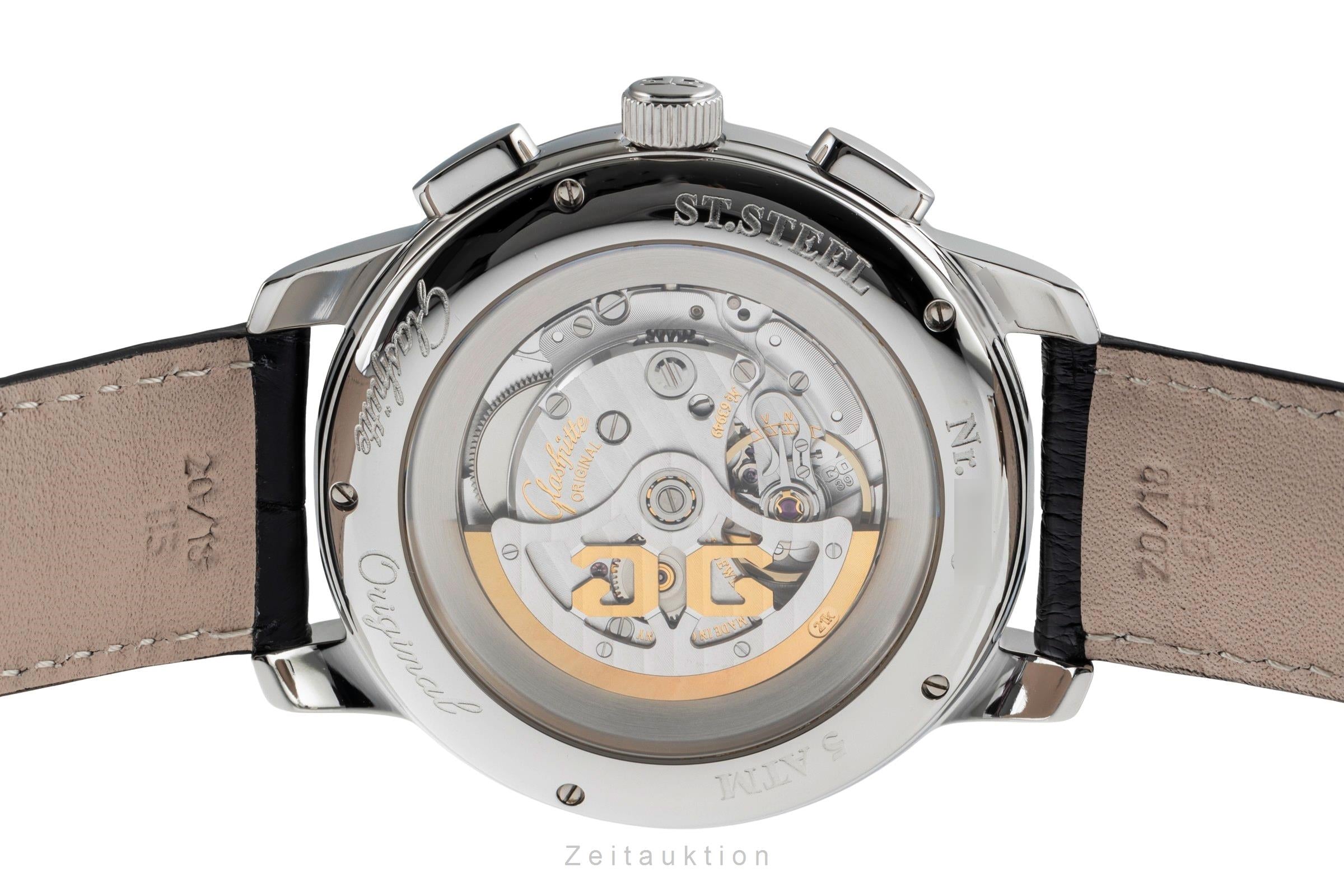 Glashütte Senator chronographe acier automatique montre pour hommes 1-39-34-20-42-04  [2503925]