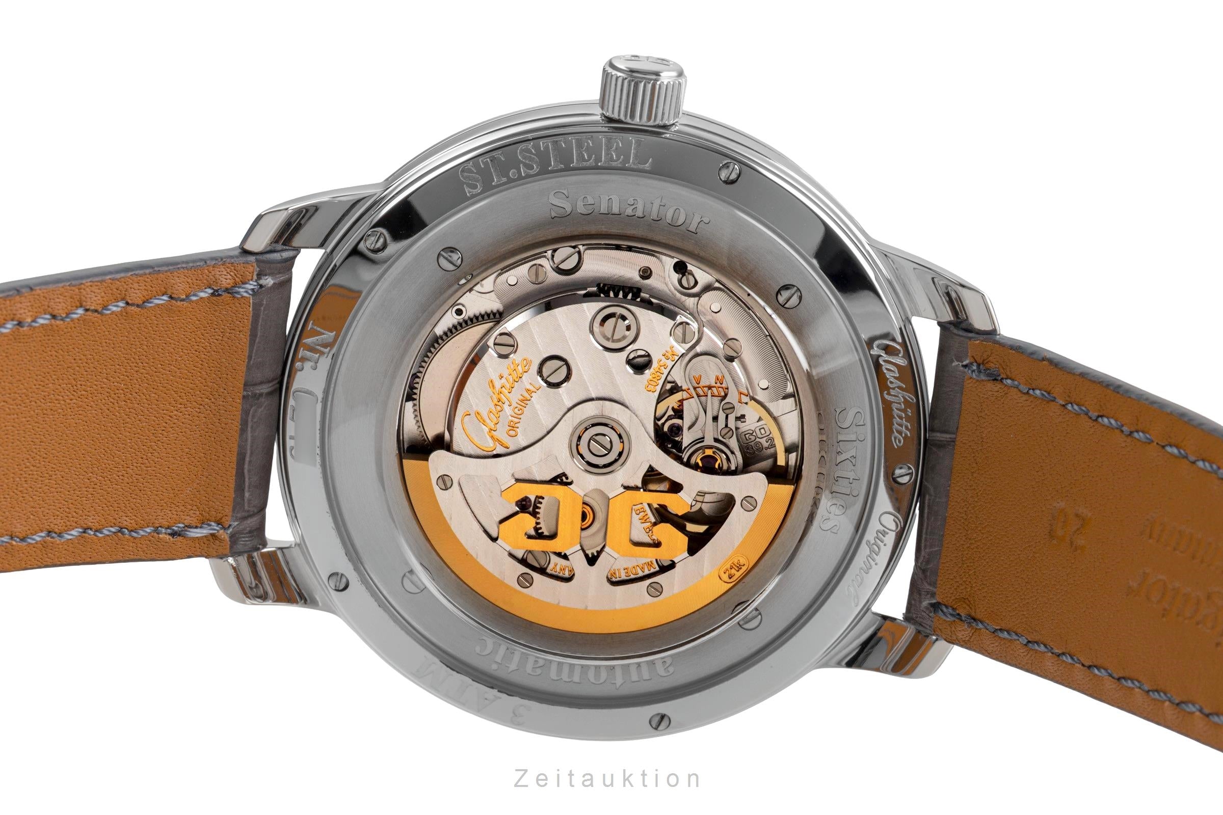 Glashütte Sixties acier automatique montre pour hommes 39-47-03-02-04  [2503943]