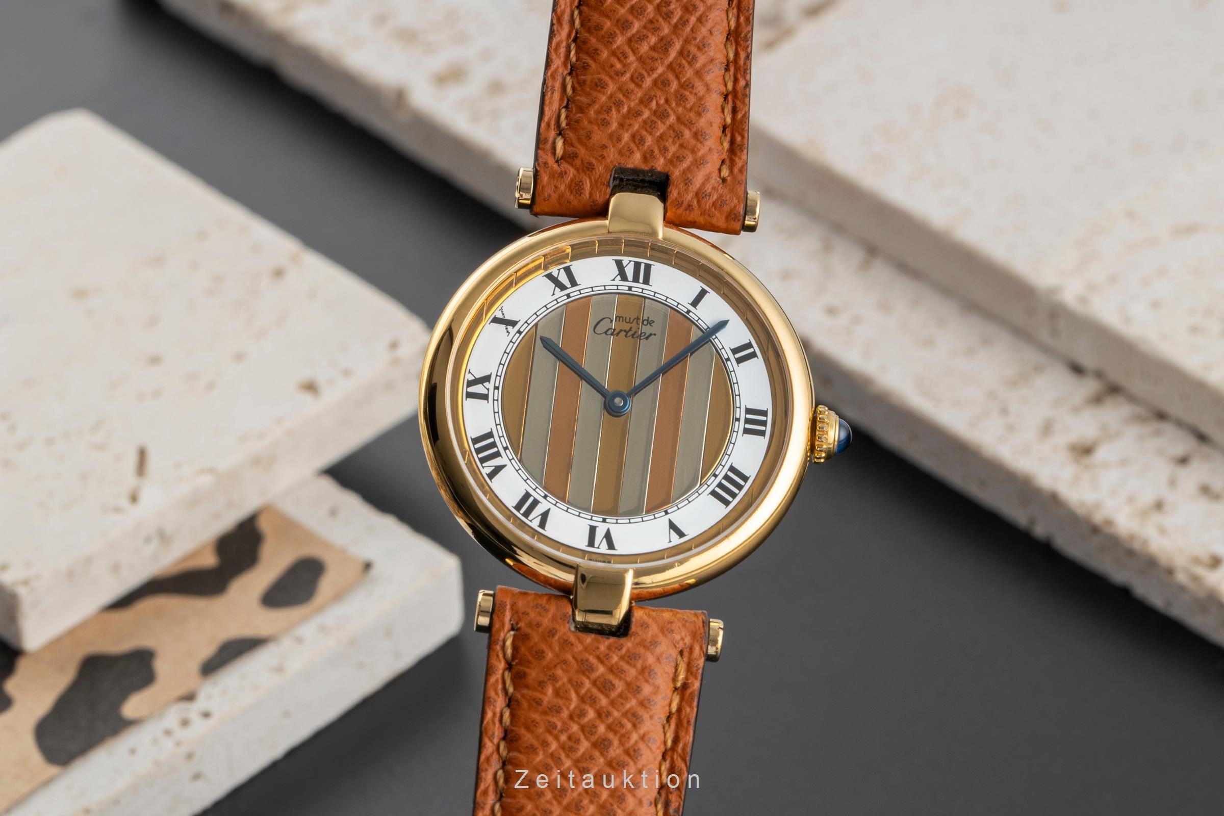 Cartier Vendome LC GM Vermeil 925 Silber "Trinity Dial" Medium Size Ref. 590003 [2503952]