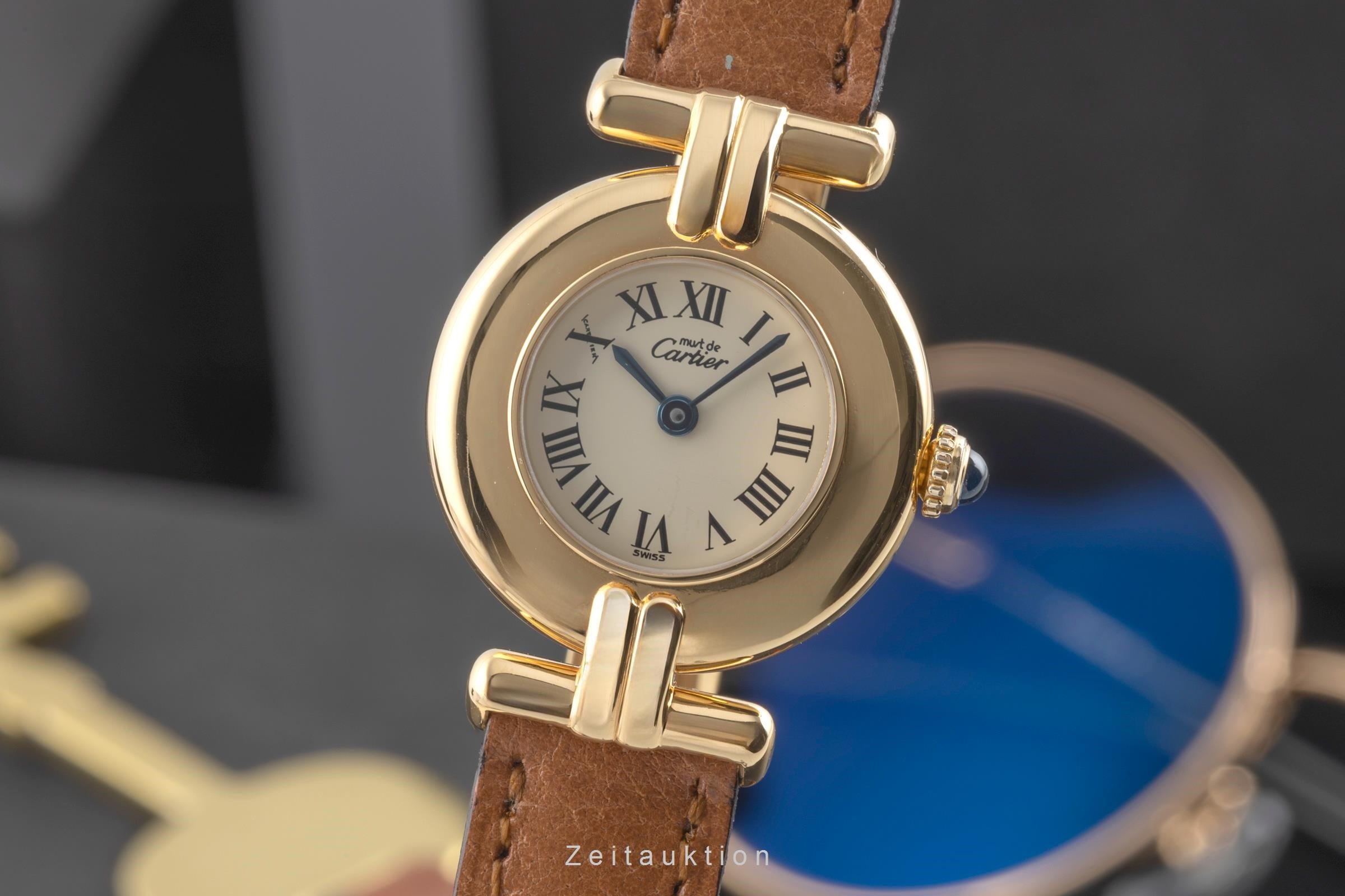 Cartier Colisee plata banada en oro cuarzo reloj para damas  590002  [2503954]