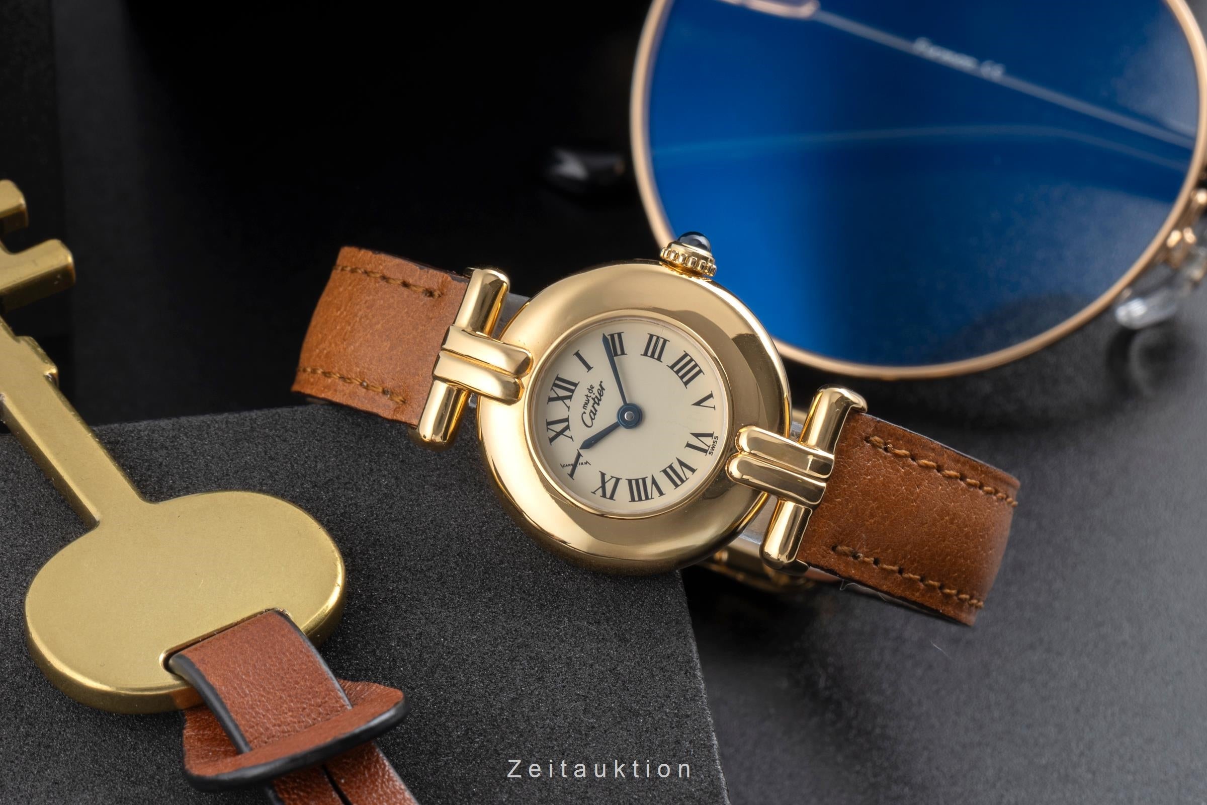 Cartier Colisee plata banada en oro cuarzo reloj para damas  590002  [2503954]