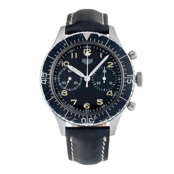 Heuer Bundeswehr chronographe acier à remontage manuel montre pour hommes 1550 SG Vintage  [2503963]