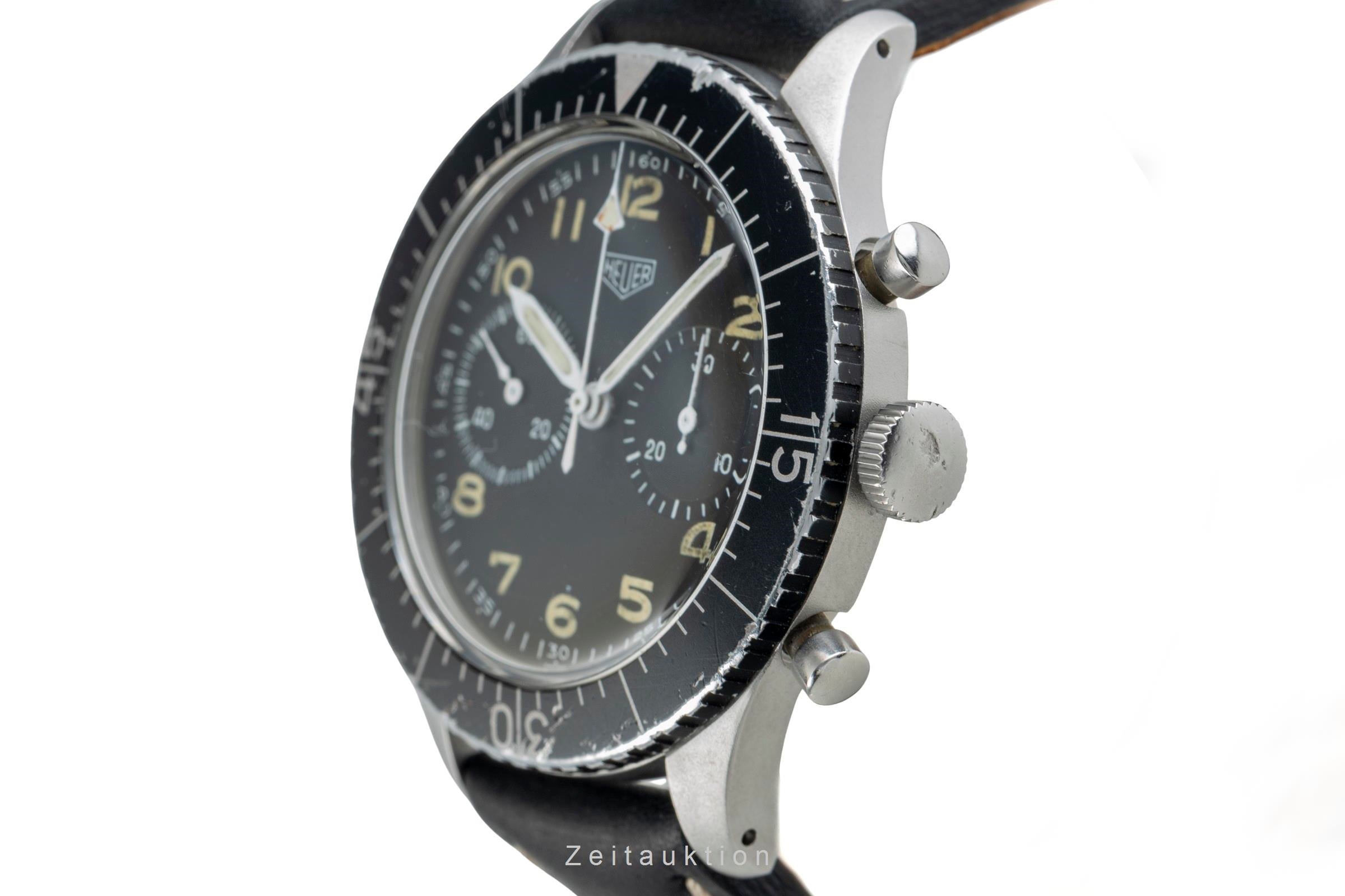 Heuer Bundeswehr chronographe acier à remontage manuel montre pour hommes 1550 SG Vintage  [2503963]