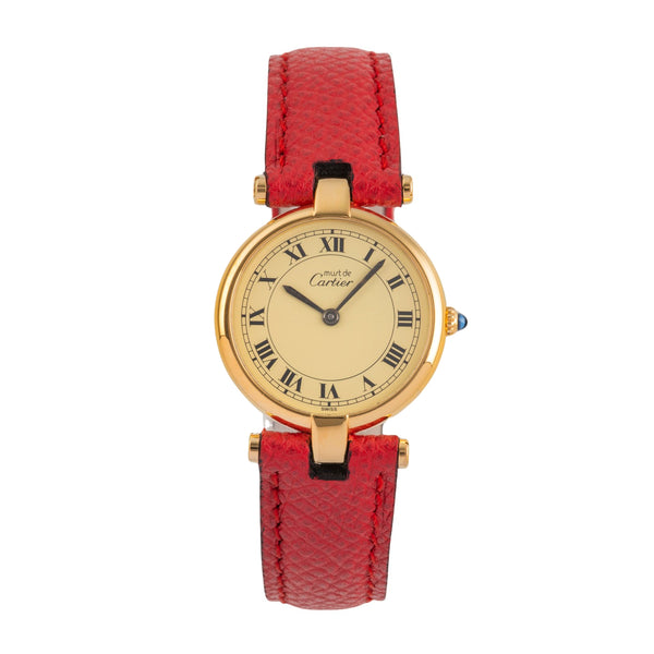 Cartier Vendome argent doré quartz montre pour femmes 84978213  [2503974]