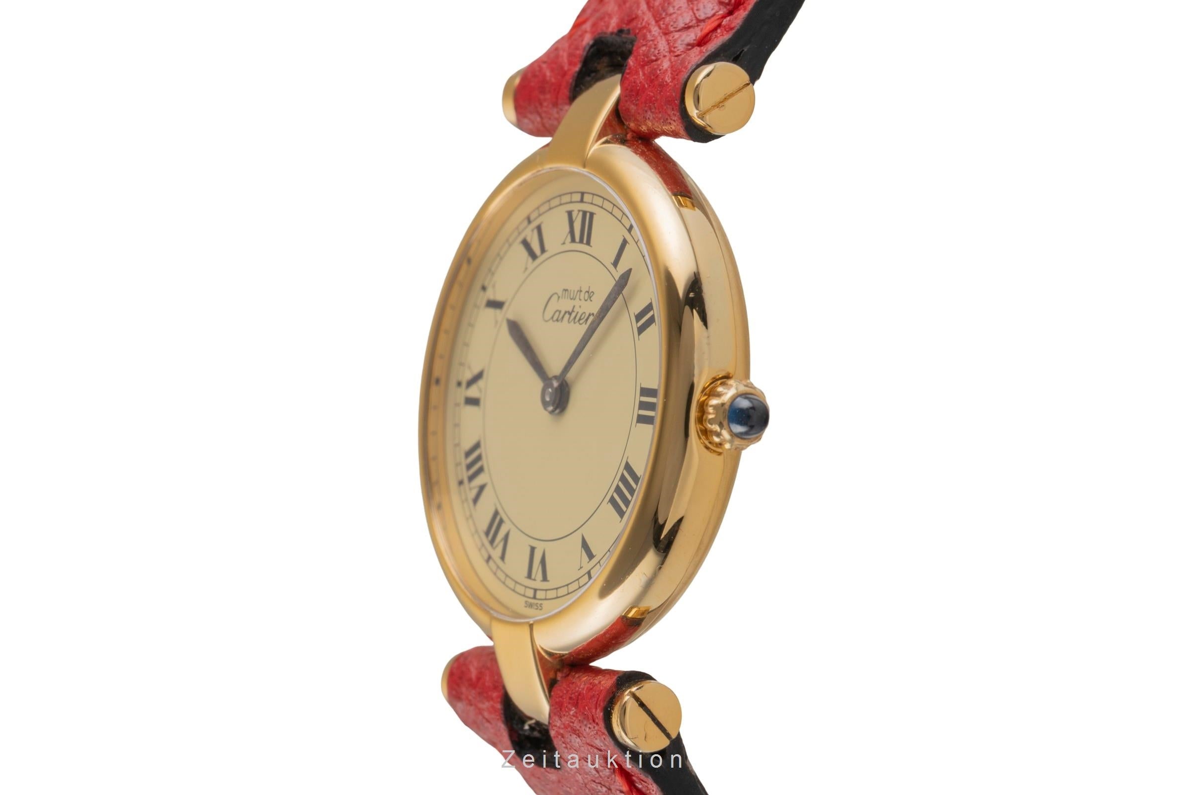 Cartier Vendome argent doré quartz montre pour femmes 84978213  [2503974]