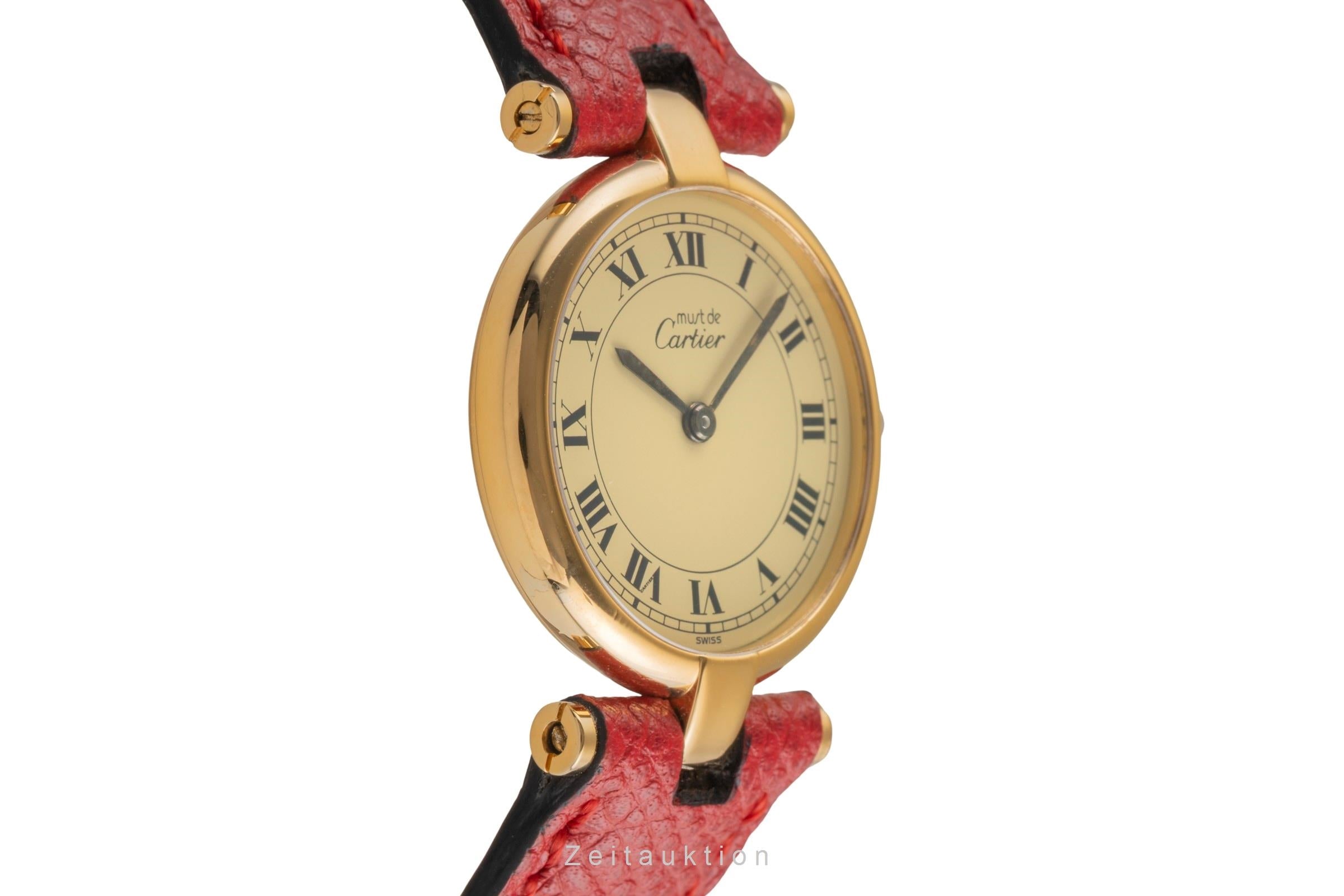 Cartier Vendome argent doré quartz montre pour femmes 84978213  [2503974]