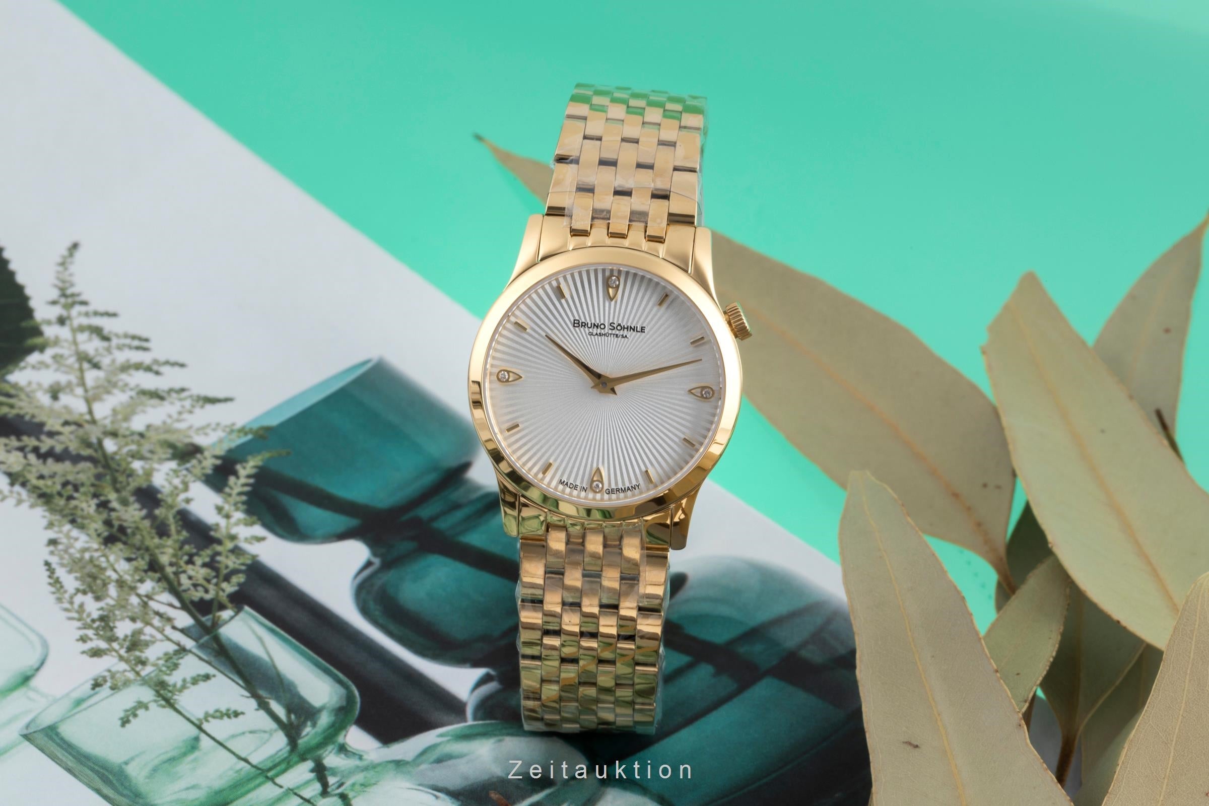 Bruno Söhnle Glashütte Bologna IV acero / banado en oro cuarzo reloj para damas  17-33231-240  [2503975]