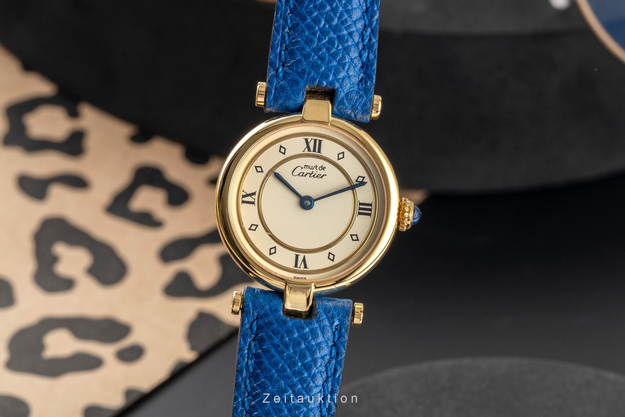 Cartier Vendome argent doré quartz montre pour femmes 590004  [2504011]