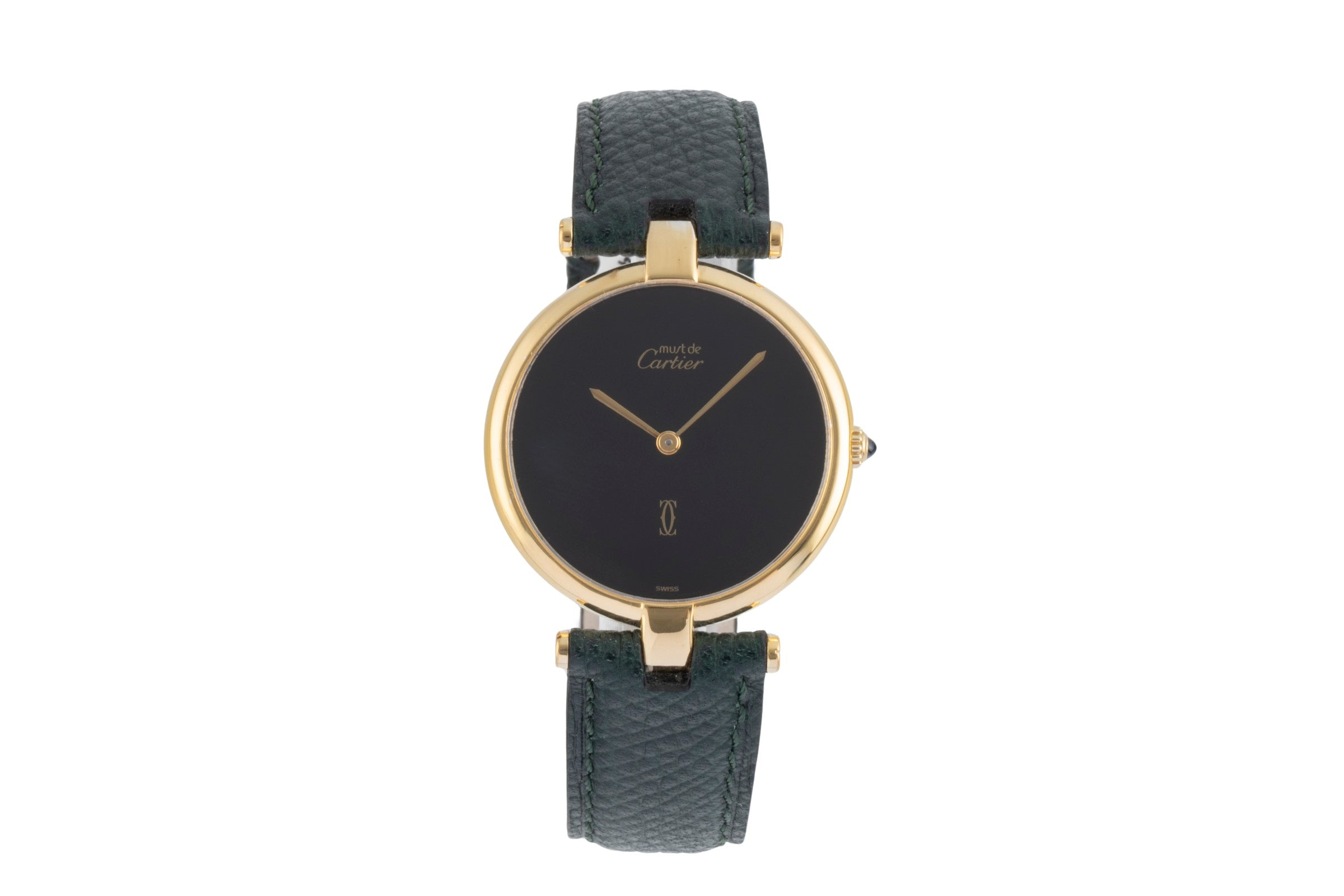 Cartier Vendome LC GM Vermeil 925 Silber "Black Dial" Medium Size Box [2504012]