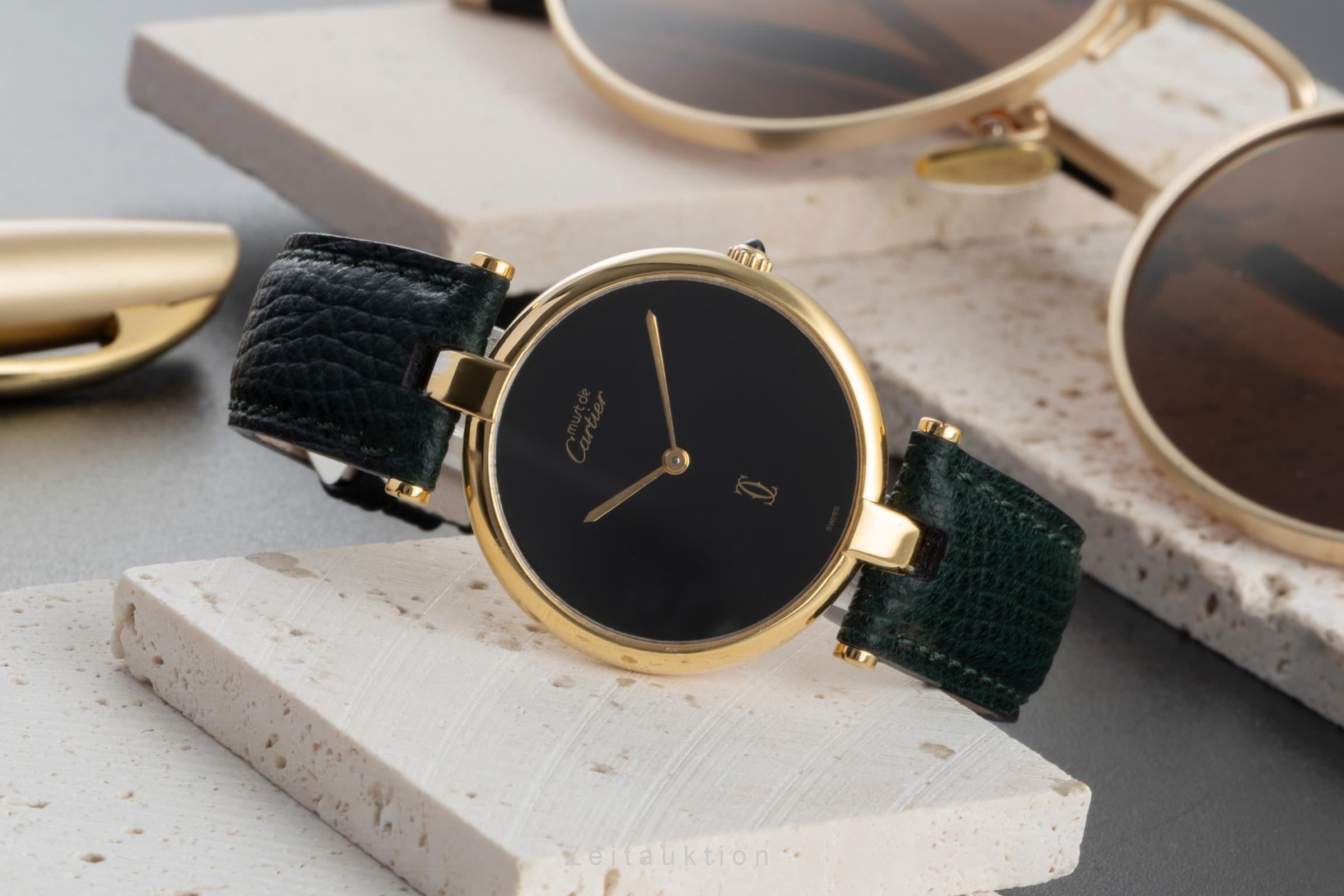 Cartier Vendome LC GM Vermeil 925 Silber "Black Dial" Medium Size Box [2504012]