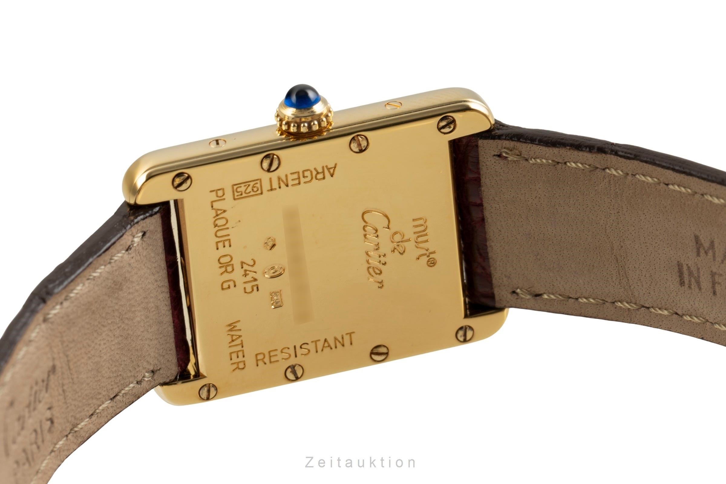 Cartier must Tank SM 925 Silber vergoldet Quarz Damenuhr Ref. W1013654 2415 [2504014]