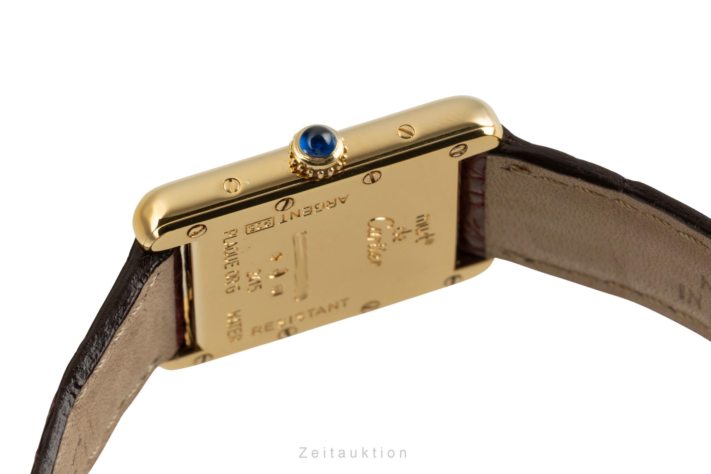 Cartier must Tank SM 925 Silber vergoldet Quarz Damenuhr Ref. W1013654 2415 [2504014]