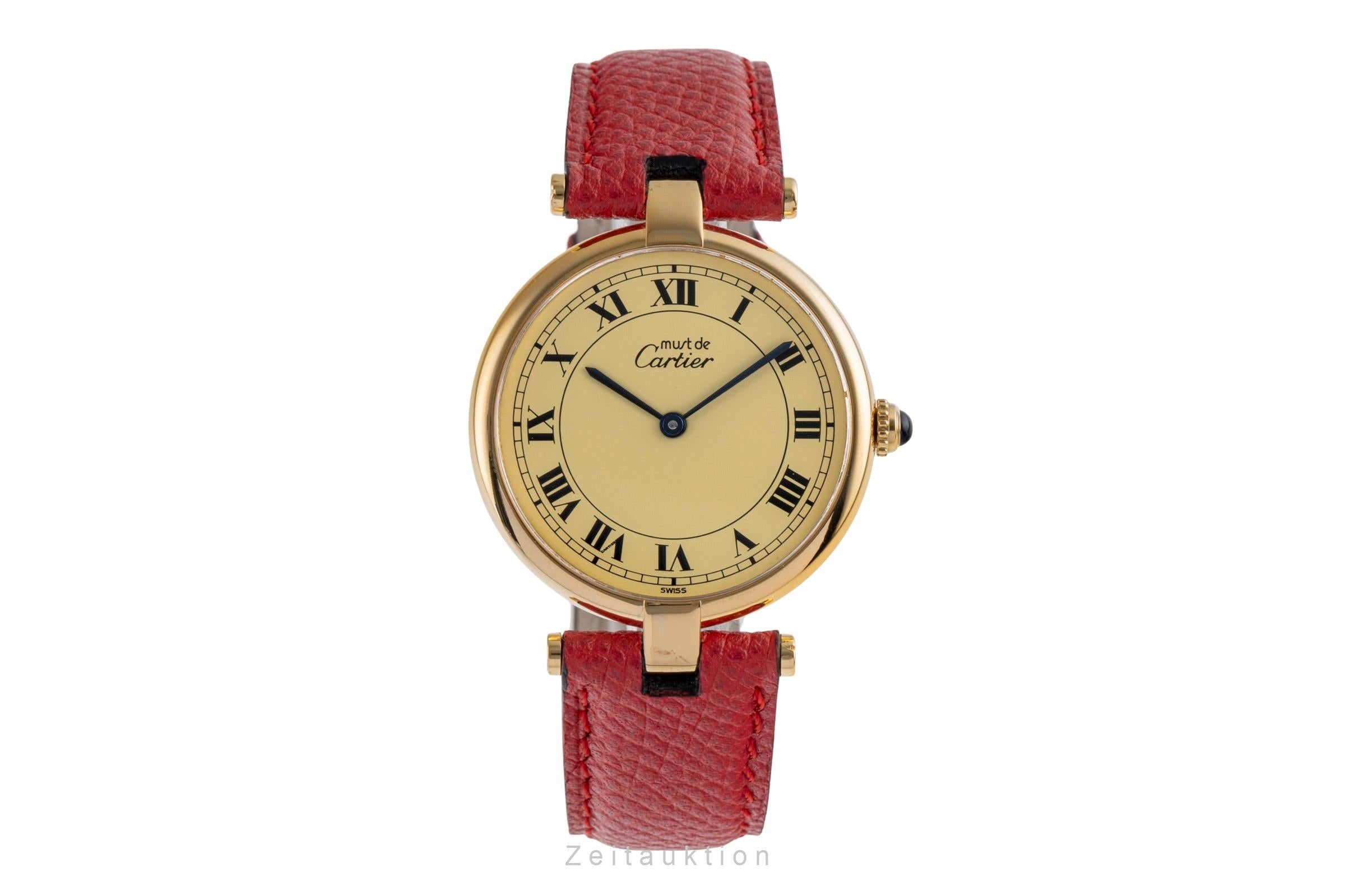 Cartier Vendome plata banada en oro cuarzo unisex 590003  [2504021]