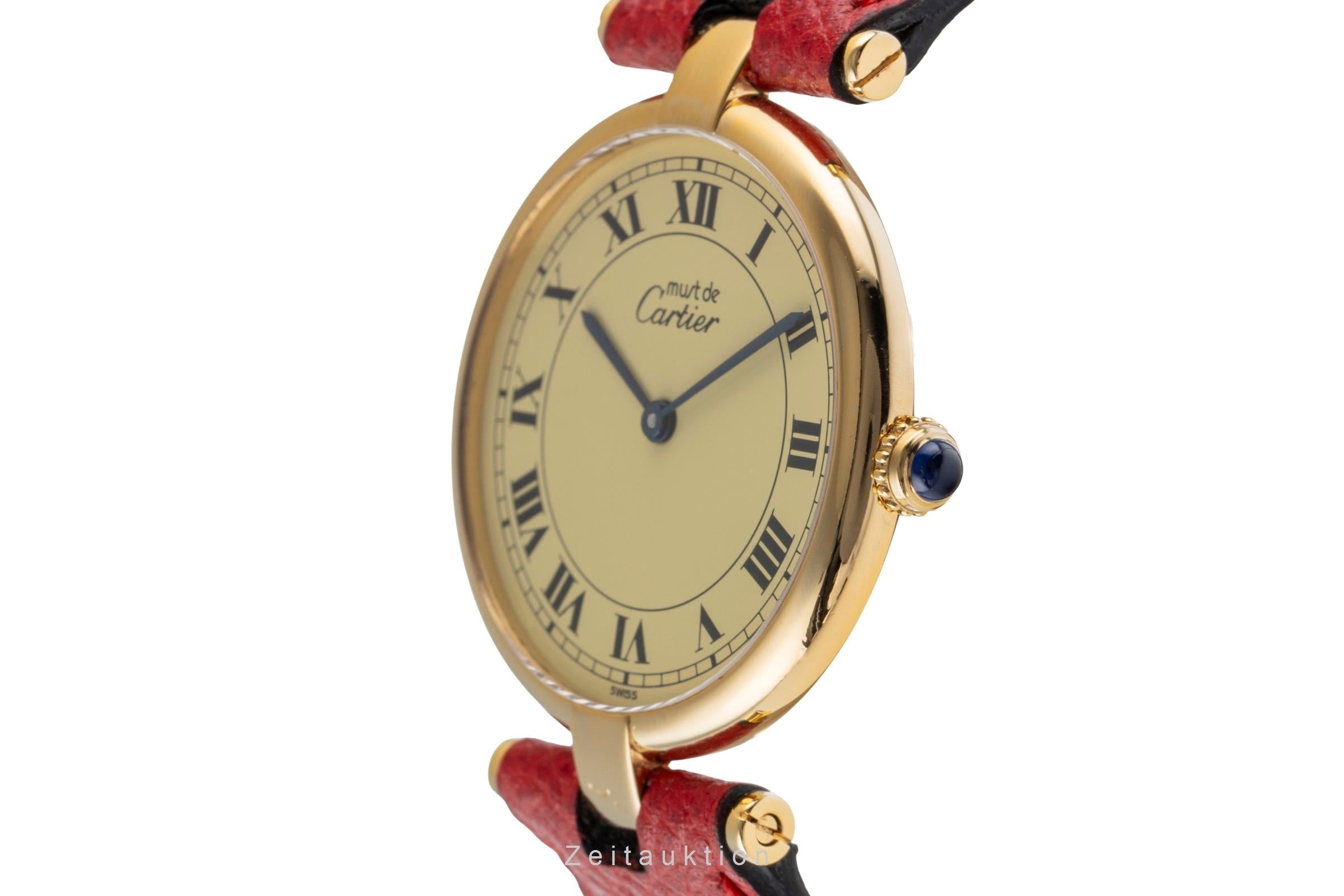 Cartier Vendome plata banada en oro cuarzo unisex 590003  [2504021]