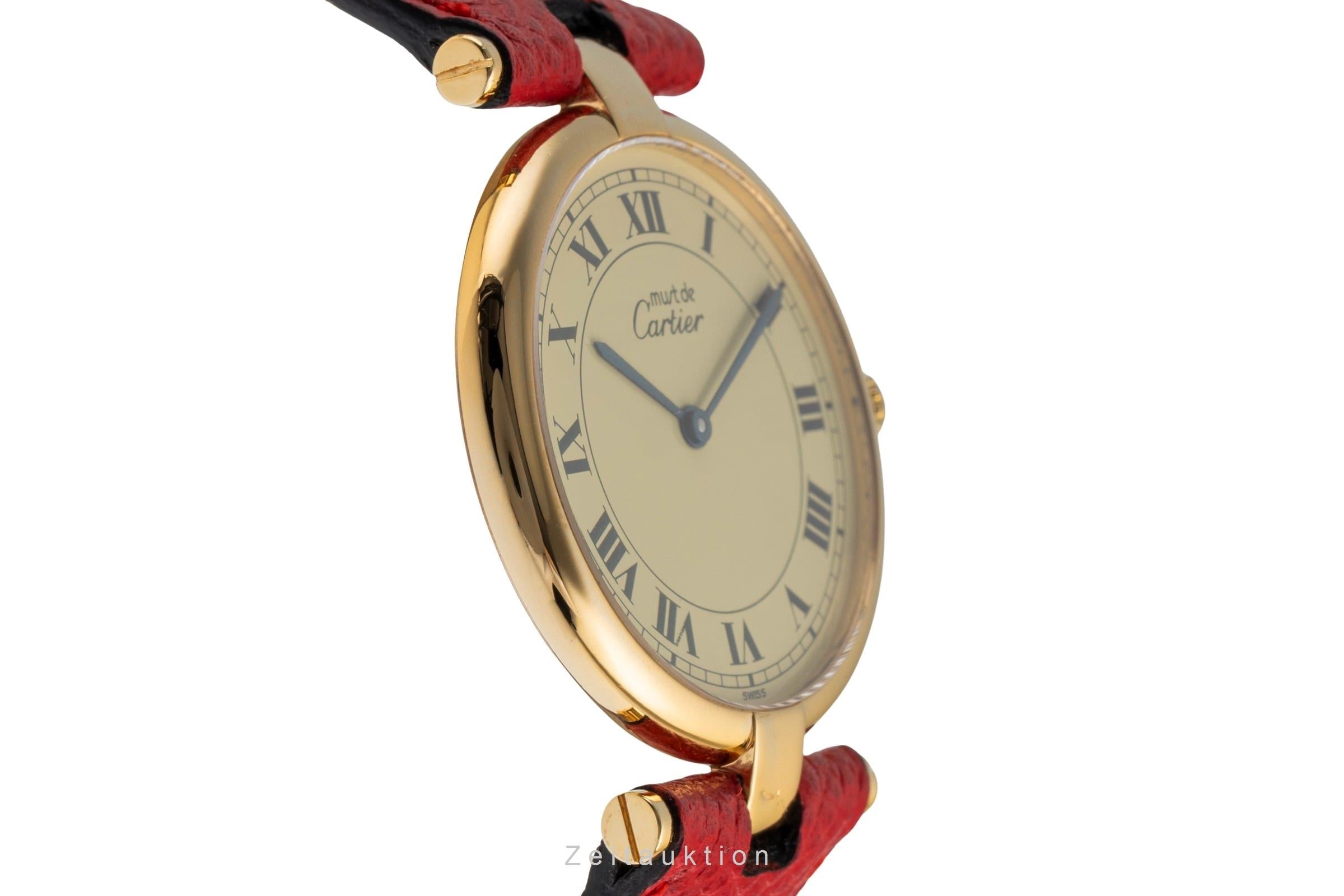 Cartier Vendome plata banada en oro cuarzo unisex 590003  [2504021]