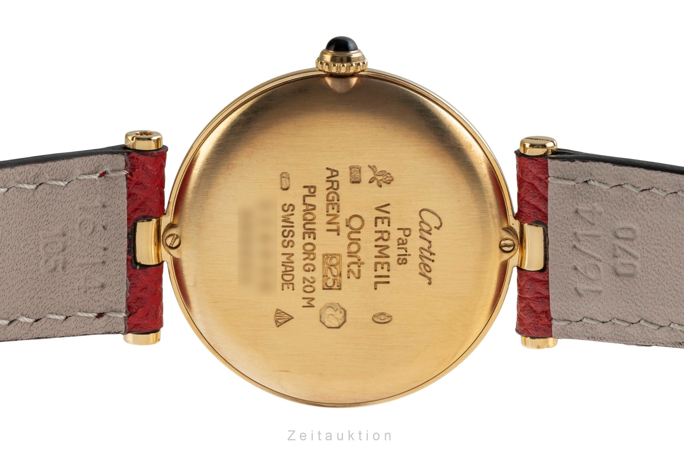 Cartier Vendome plata banada en oro cuarzo unisex 590003  [2504021]