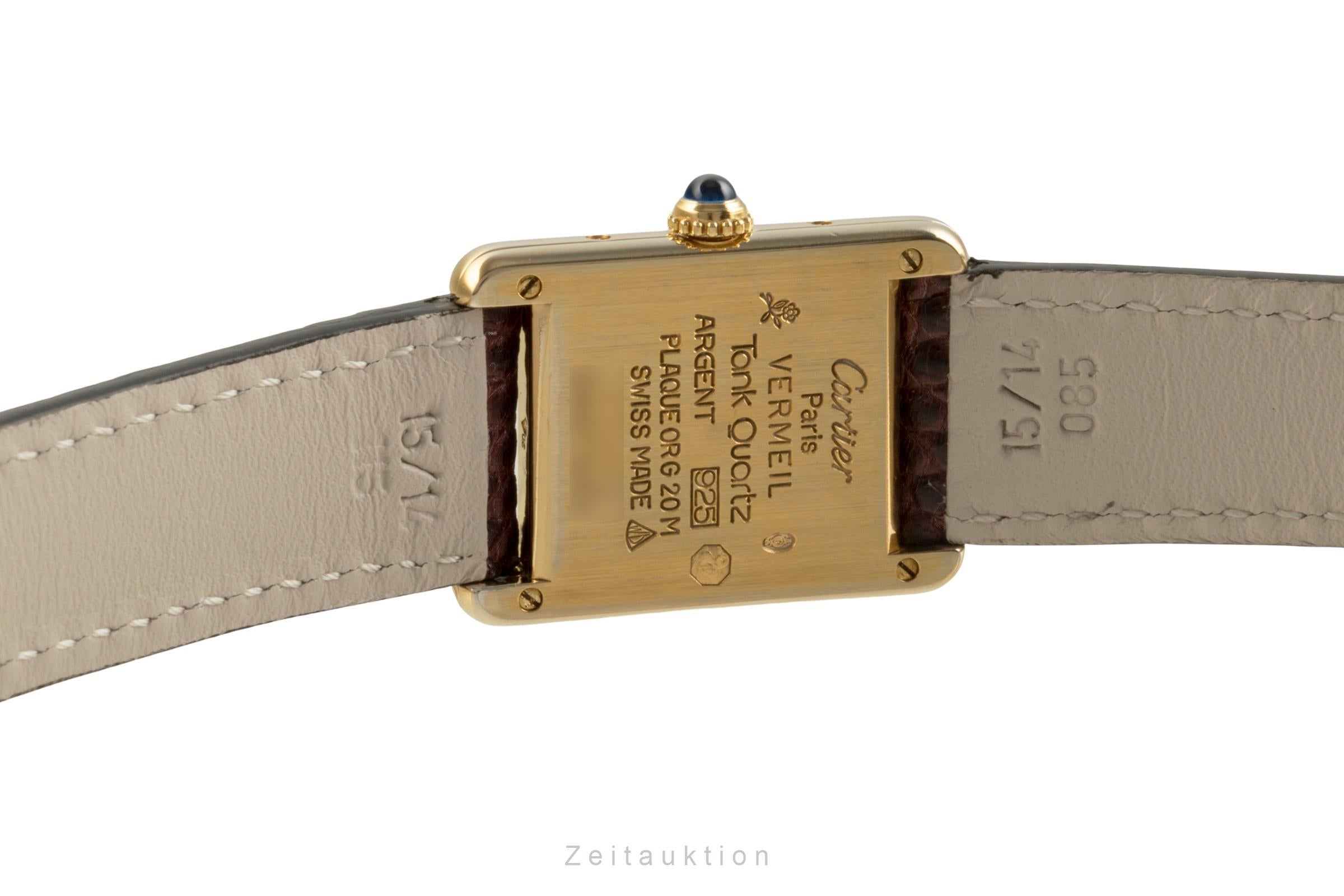 Cartier must Tank SM Vermeil "Ivory Dial" Silber Damenuhr Ref. W1001354 5057001 [2504022]