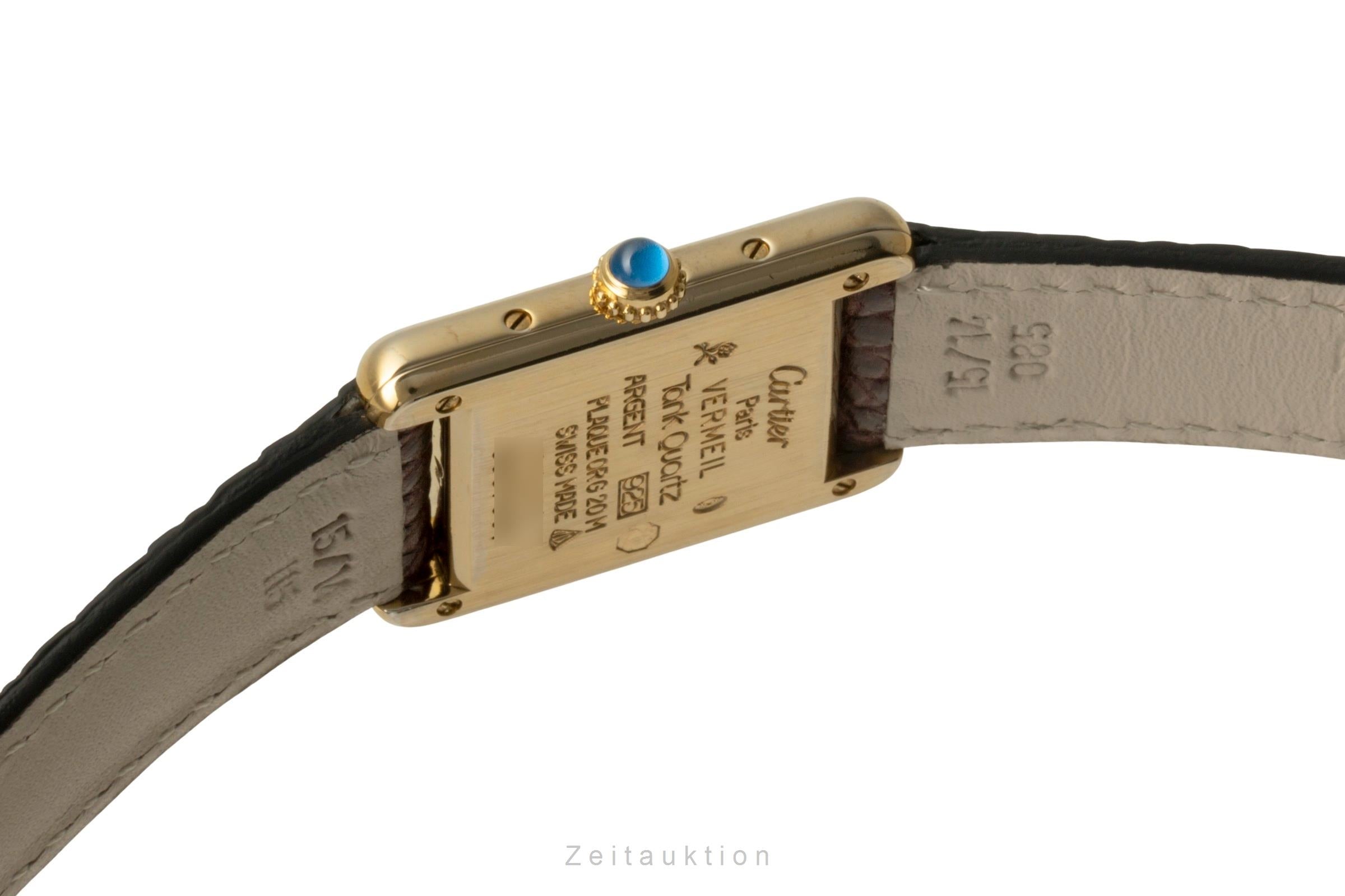 Cartier must Tank SM Vermeil "Ivory Dial" Silber Damenuhr Ref. W1001354 5057001 [2504022]