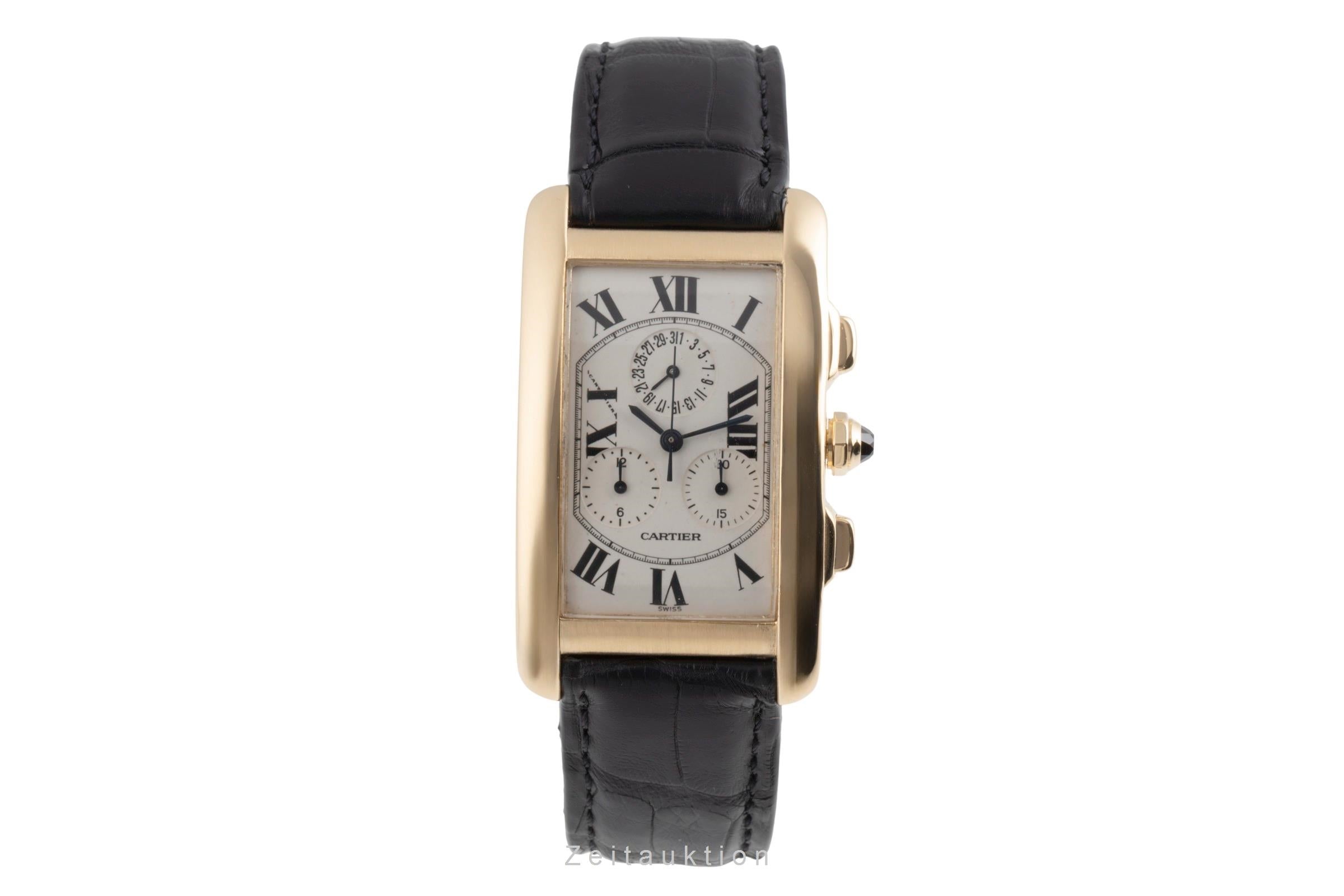 Cartier Tank Américaine chronograph 18 ct gold quartz men's watch W2601156  [2504041]