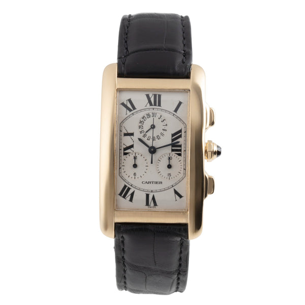 Cartier Tank Américaine LM Chronograph 18k Gold Herrenuhr Ref. W2601156 1730 [2504041]