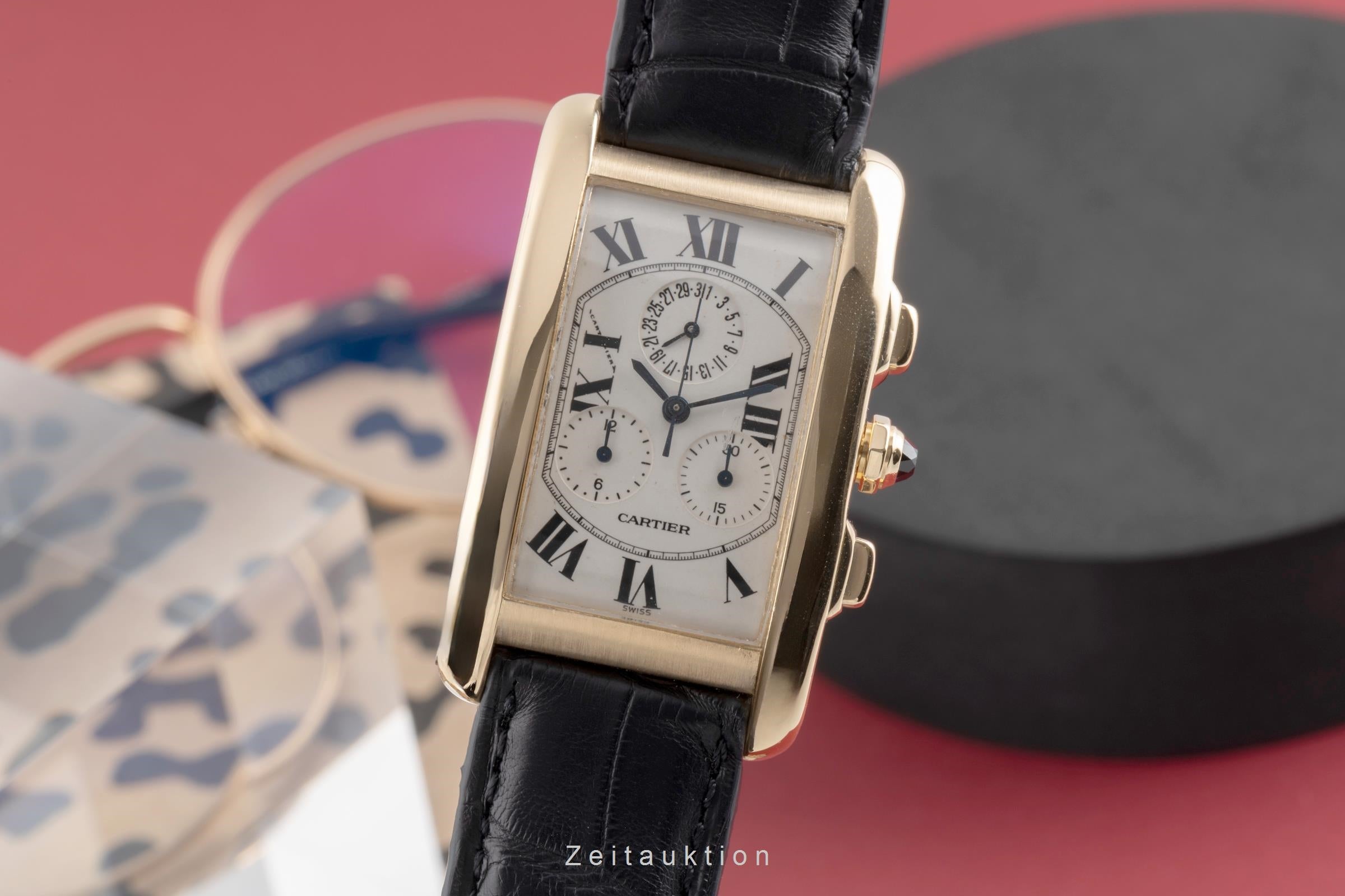 Cartier Tank Américaine LM Chronograph 18k Gold Herrenuhr Ref. W2601156 1730 [2504041]