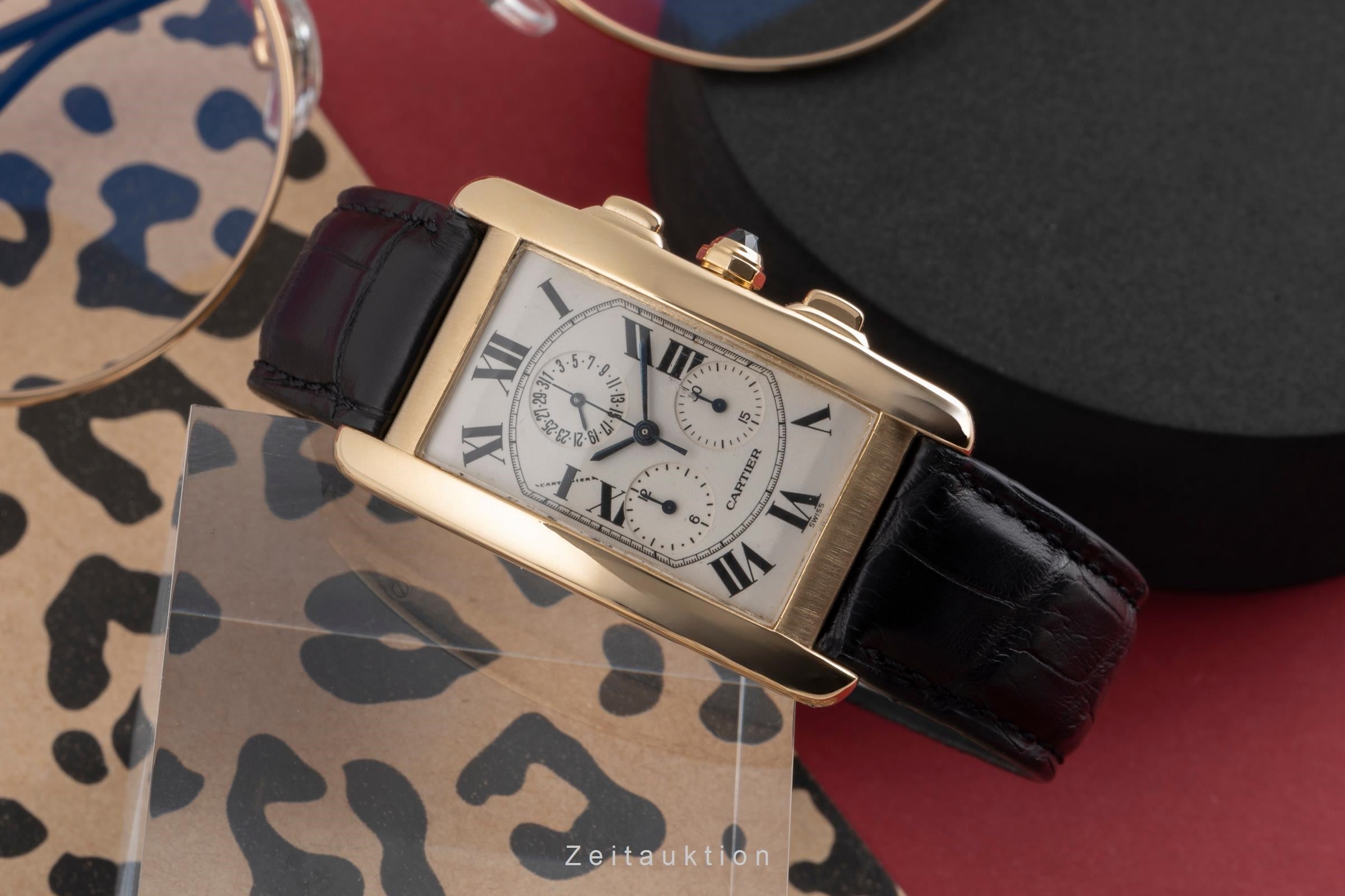 Cartier Tank Américaine LM Chronograph 18k Gold Herrenuhr Ref. W2601156 1730 [2504041]