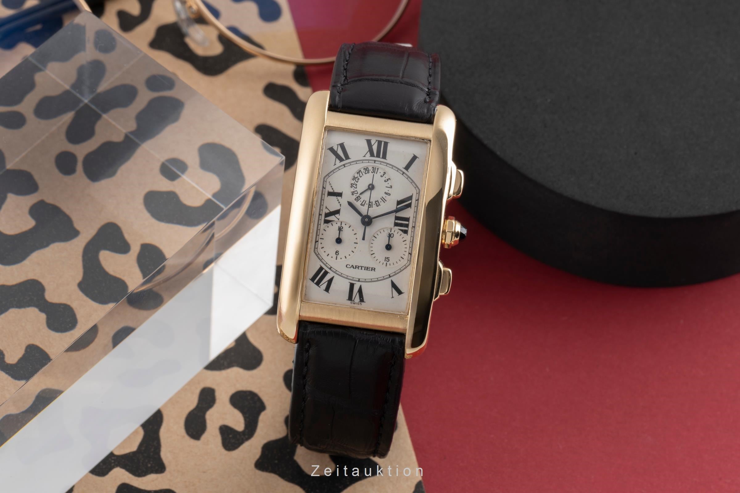 Cartier Tank Américaine LM Chronograph 18k Gold Herrenuhr Ref. W2601156 1730 [2504041]