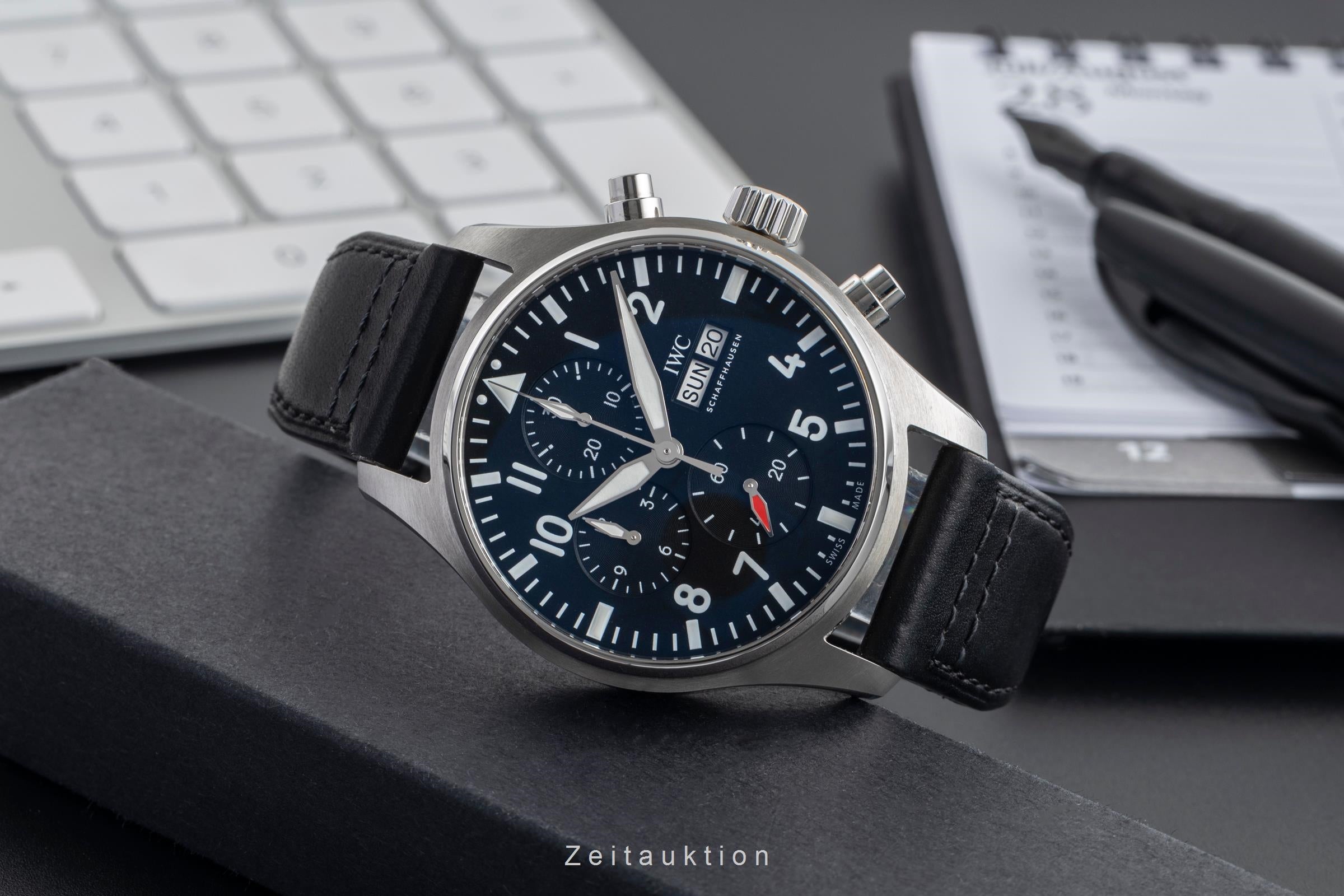 IWC Fliegerchronograph cronografo acciaio automatismo orologio da uomo IW378001 LP: 7800EUR  [2504049]